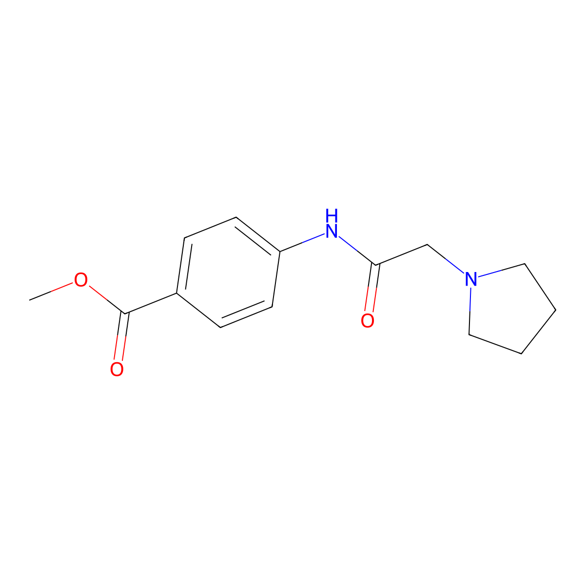 Methyl 4-[(2-pyrrolidin-1-ylacetyl)amino]benzoate molecular structure, CAS 296245-96-0