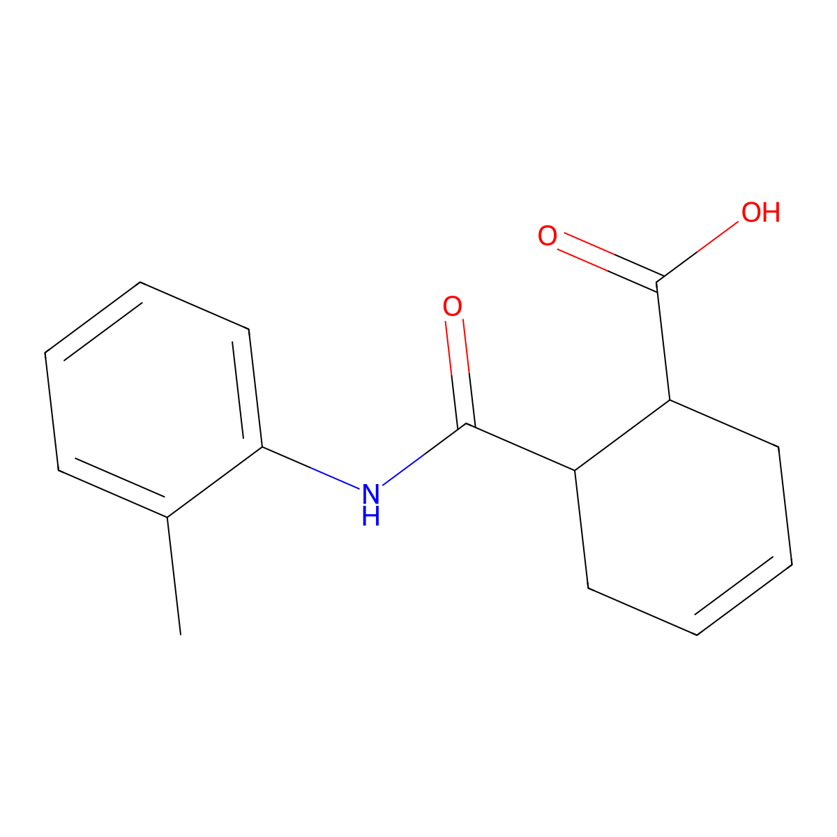 6-[(2-Methylphenyl)carbamoyl]cyclohex-3-ene-1-carboxylic acid molecular structure, CAS 296246-13-4