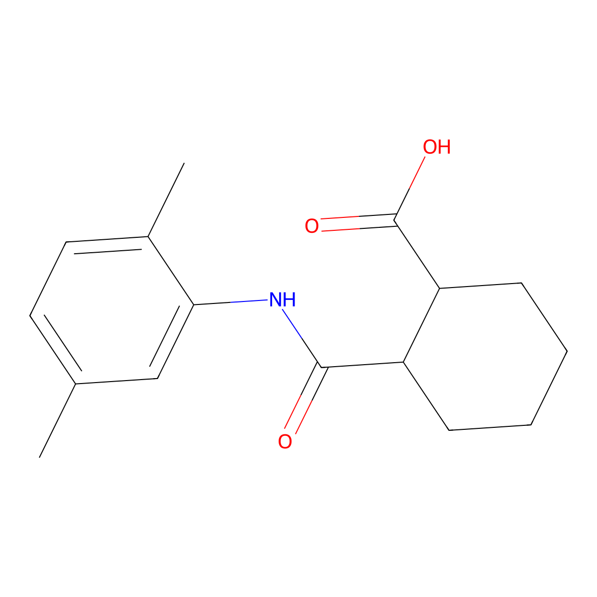2-[(2,5-Dimethylanilino)carbonyl]cyclohexanecarboxylic acid molecular structure, CAS 296246-15-6