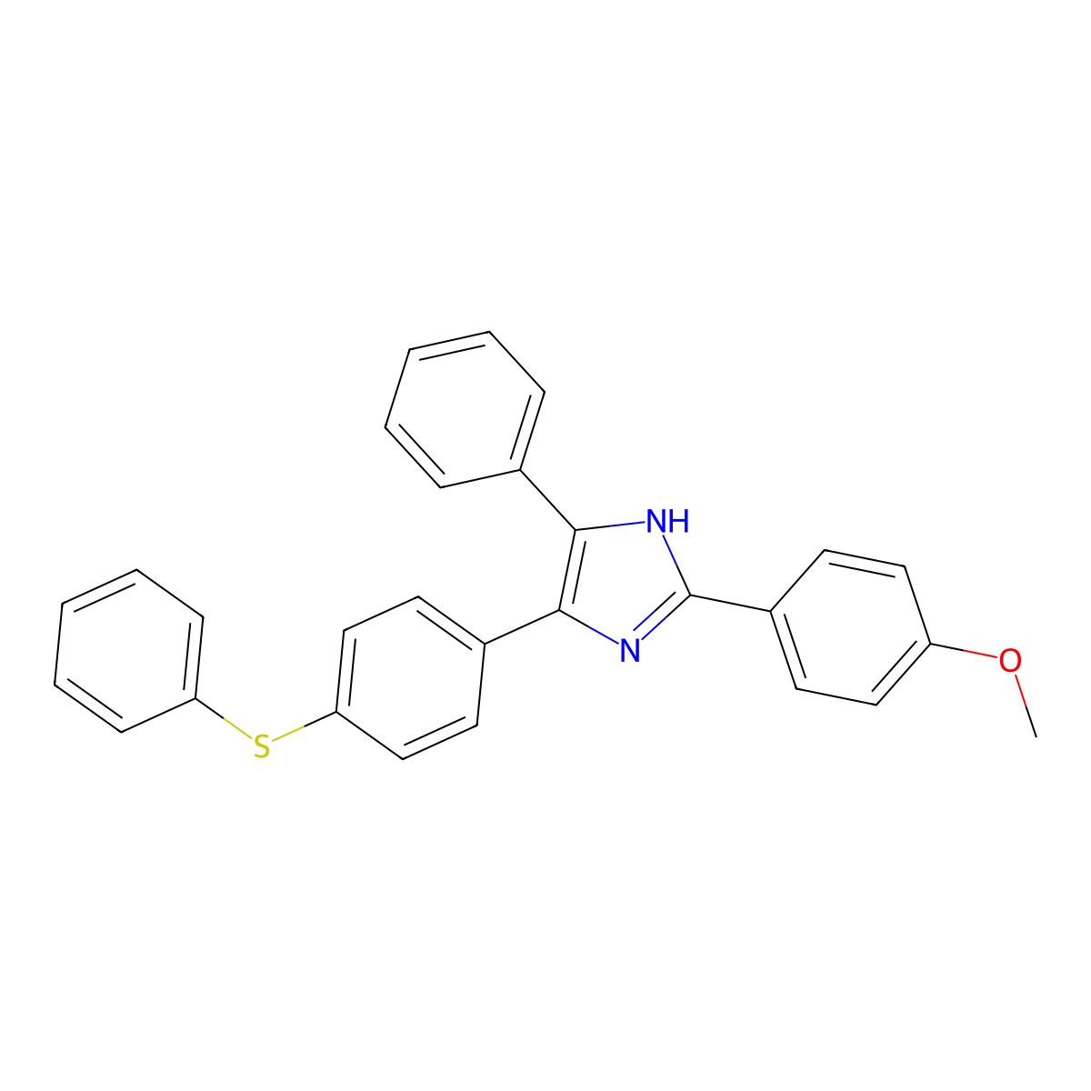 2-(4-methoxyphenyl)-4-phenyl-5-(4-phenylsulfanylphenyl)-1H-imidazole molecular structure, CAS 296246-47-4