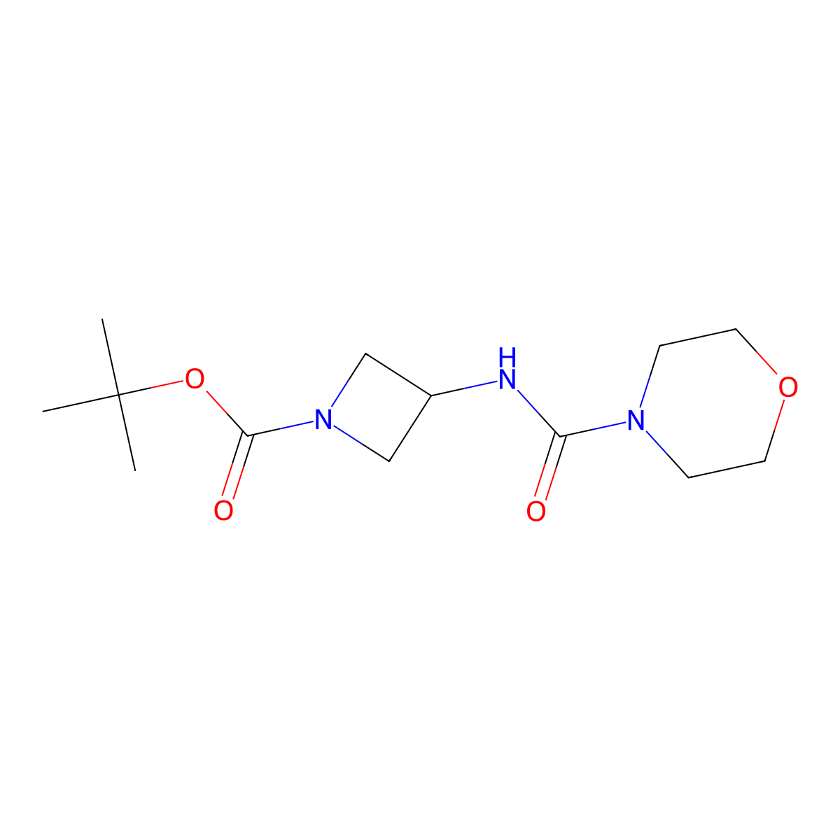 Tert-butyl 3-[(morpholine-4-carbonyl)amino]azetidine-1-carboxylate molecular structure, CAS 2962461-32-9