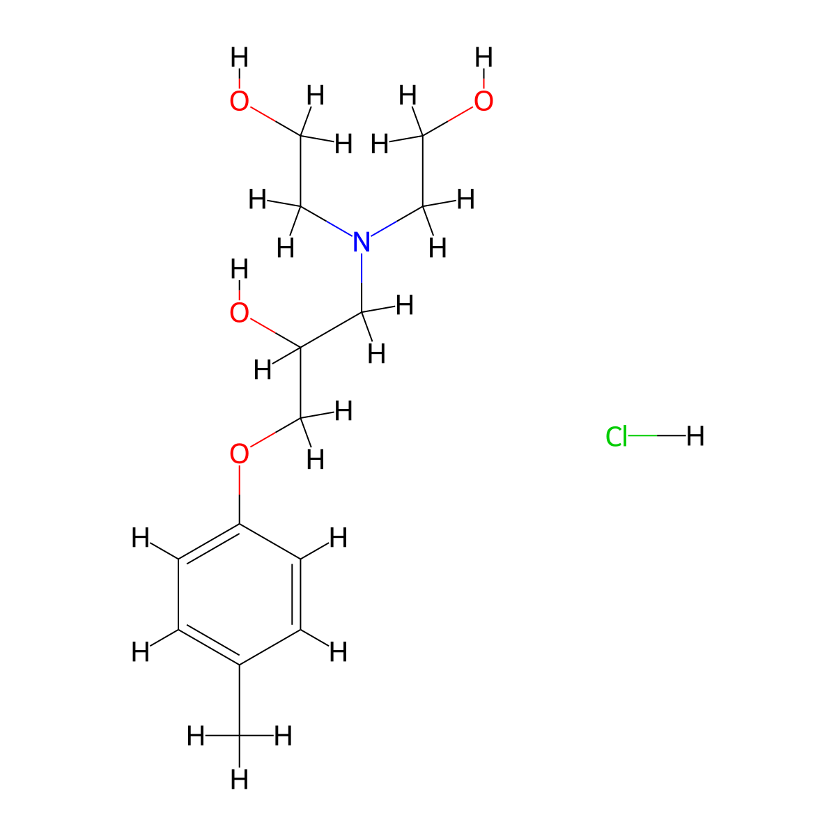 1-[Bis(2-hydroxyethyl)amino]-3-(4-methylphenoxy)propan-2-OL hydrochloride molecular structure, CAS 296247-54-6