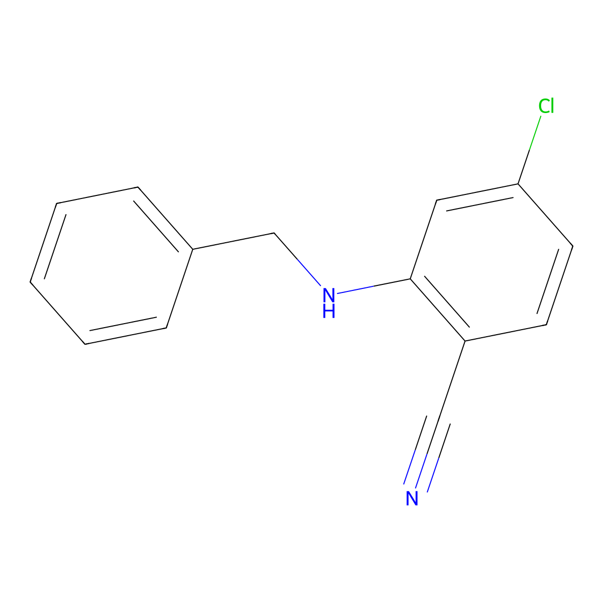 2-(Benzylamino)-4-chlorobenzonitrile molecular structure, CAS 296259-54-6