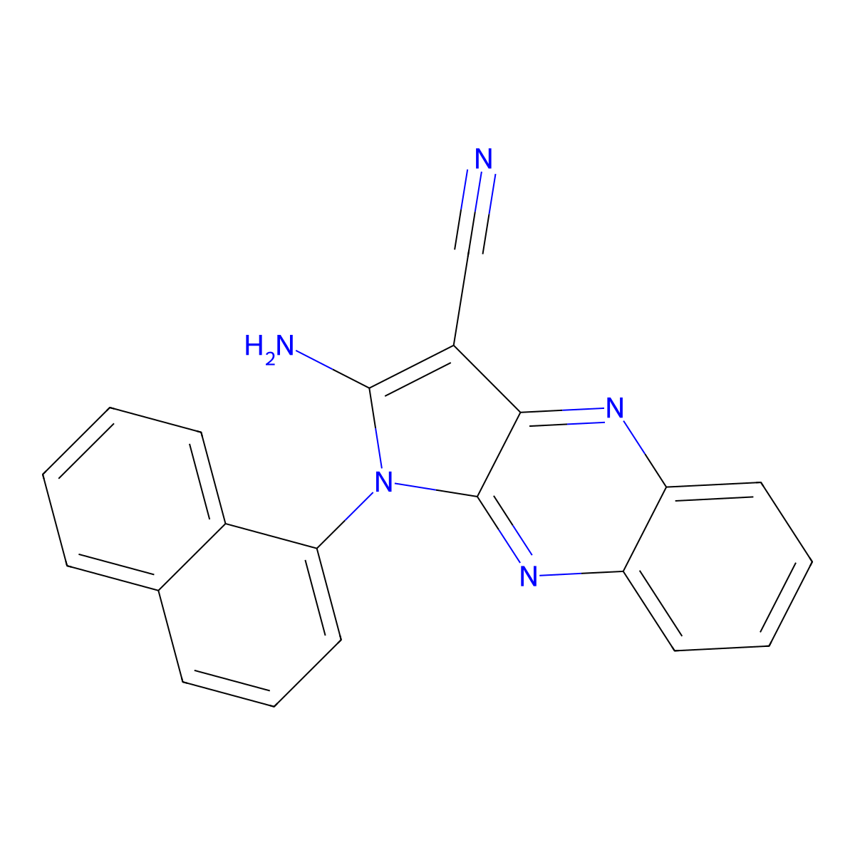 2-amino-1-(naphthalen-1-yl)-1H-pyrrolo[2,3-b]quinoxaline-3-carbonitrile molecular structure, CAS 296261-84-2