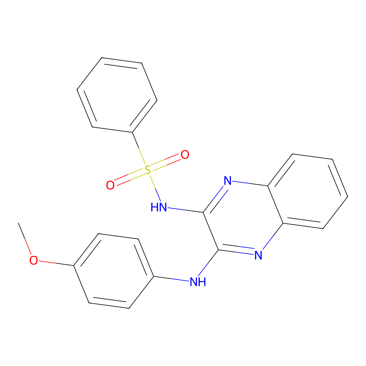 N-[3-(4-methoxyanilino)quinoxalin-2-yl]benzenesulfonamide molecular structure, CAS 296261-88-6