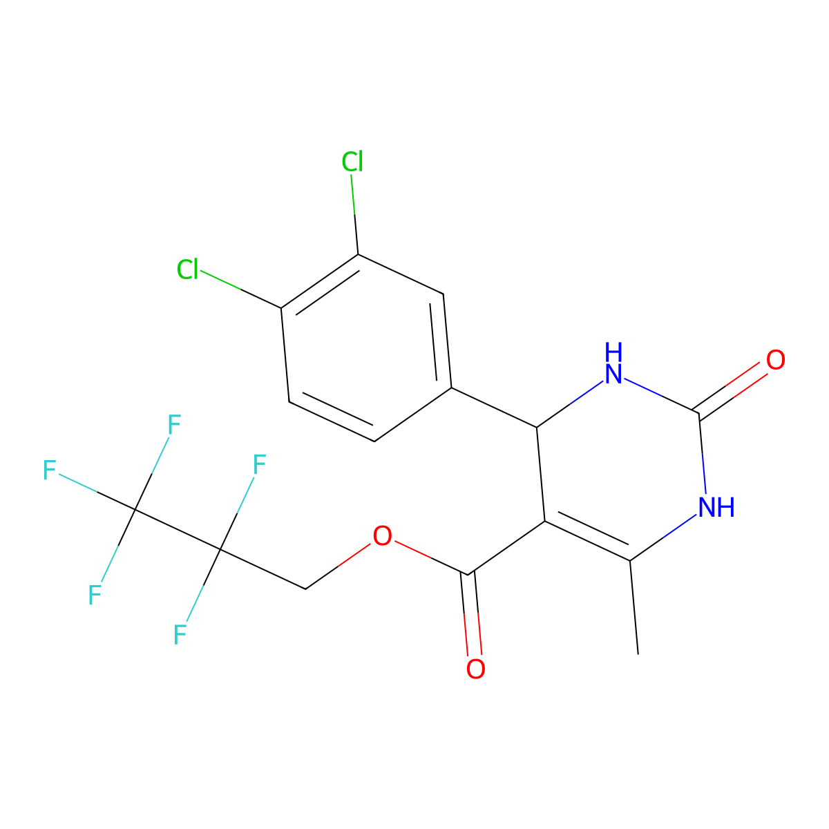 2,2,3,3,3-Pentafluoropropyl 4-(3,4-dichlorophenyl)-6-methyl-2-oxo-1,2,3,4-tetrahydropyrimidine-5-carboxylate molecular structure, CAS 296263-00-8