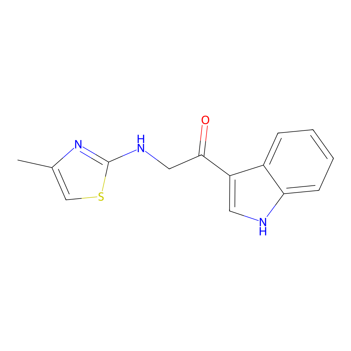 1-(1H-indol-3-yl)-2-[(4-methyl-1,3-thiazol-2-yl)amino]ethanone molecular structure, CAS 296263-87-1