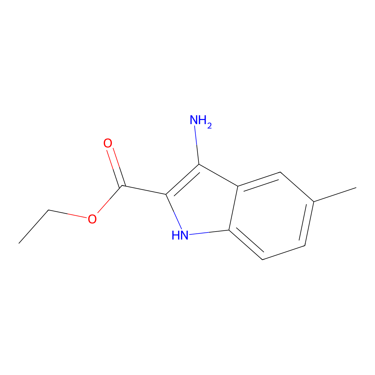 ethyl 3-amino-5-methyl-1H-indole-2-carboxylate molecular structure, CAS 296264-25-0