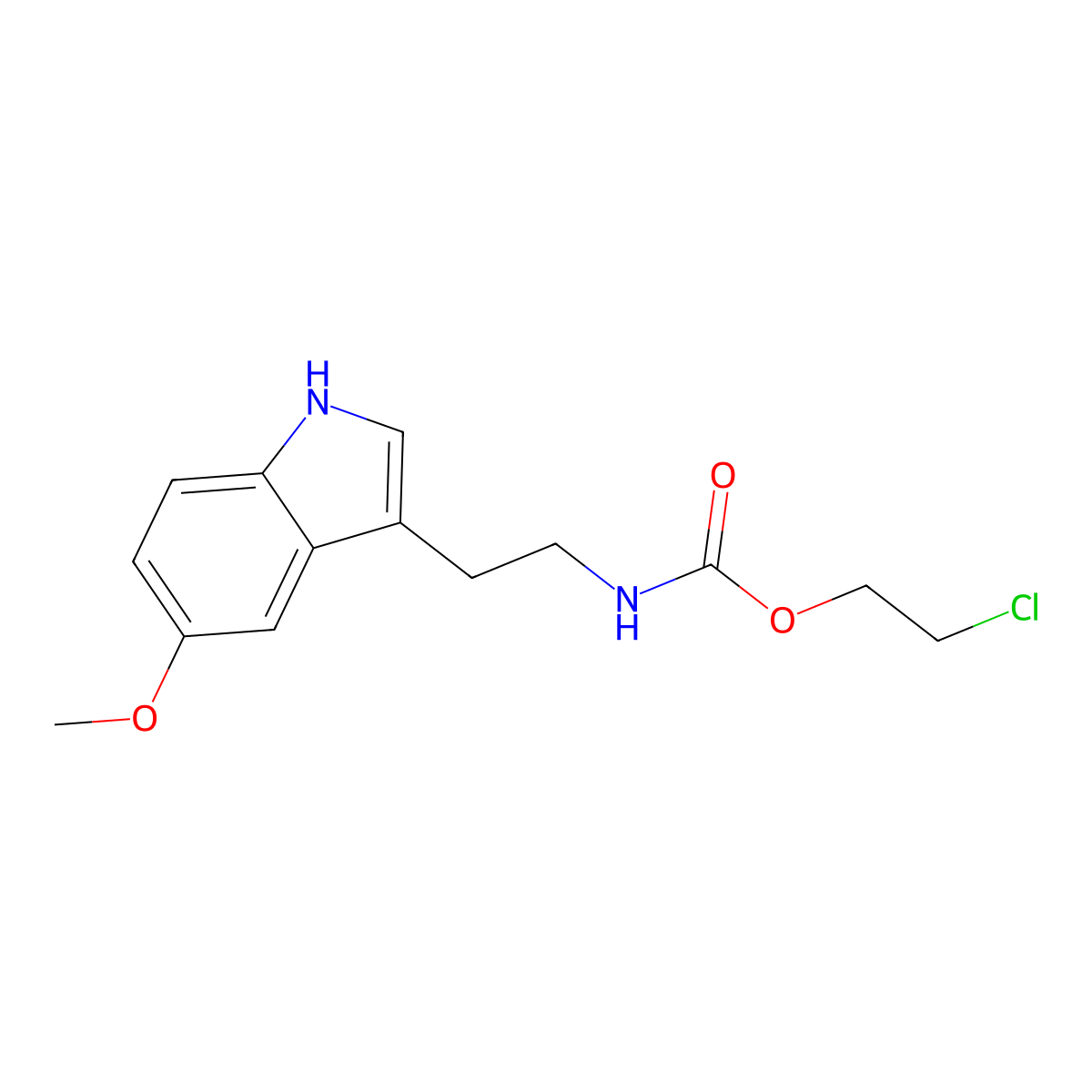 2-chloroethyl 2-(5-methoxy-1H-indol-3-yl)ethylcarbamate molecular structure, CAS 296264-82-9