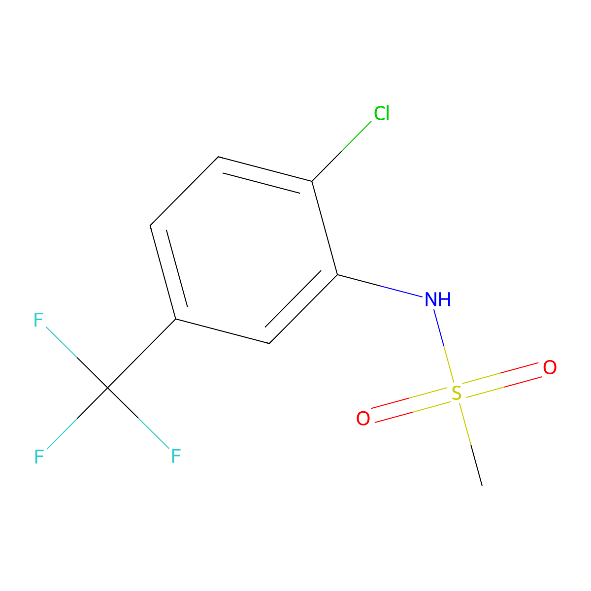 N-[2-chloro-5-(trifluoromethyl)phenyl]methanesulfonamide molecular structure, CAS 296264-96-5