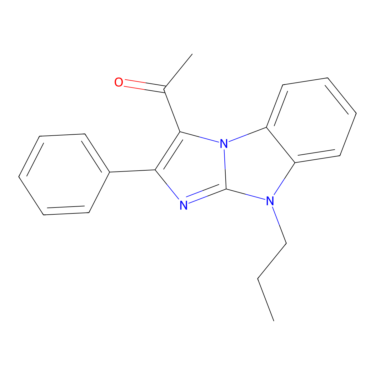 1-(2-Phenyl-4-propylimidazo[1,2-a]benzimidazol-1-yl)ethanone molecular structure, CAS 296265-17-3
