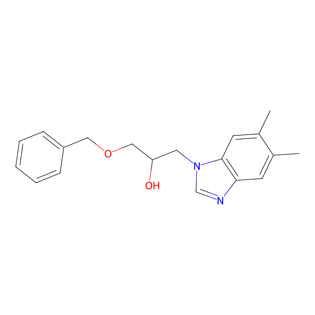 1-(5,6-Dimethylbenzimidazol-1-yl)-3-phenylmethoxypropan-2-ol molecular structure, CAS 296265-29-7