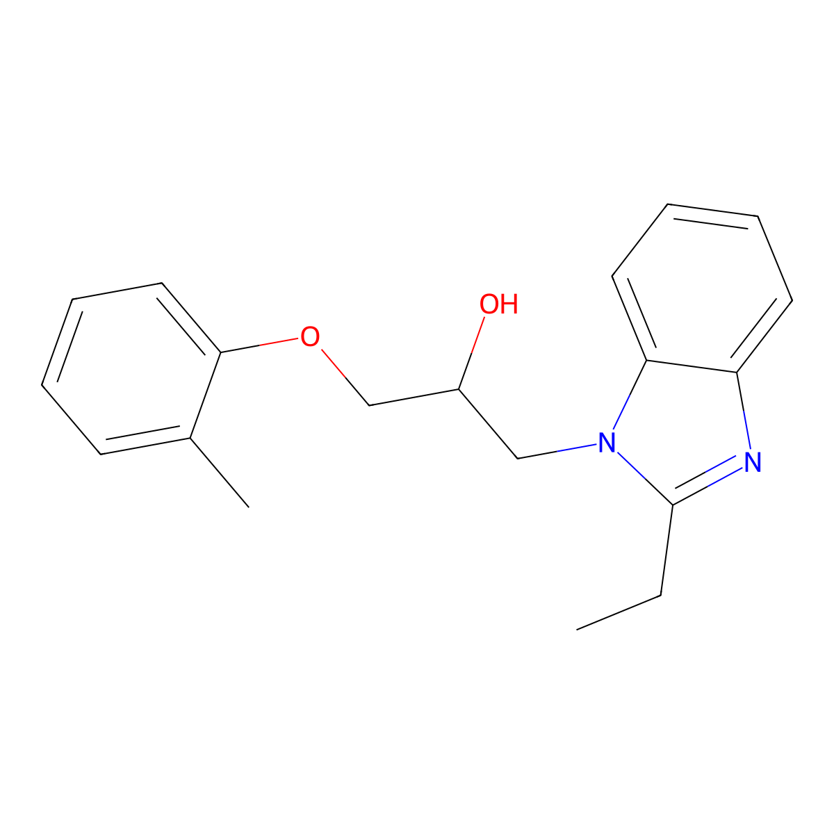 1-(2-Ethylbenzimidazolyl)-3-(2-methylphenoxy)propan-2-ol molecular structure, CAS 296265-33-3