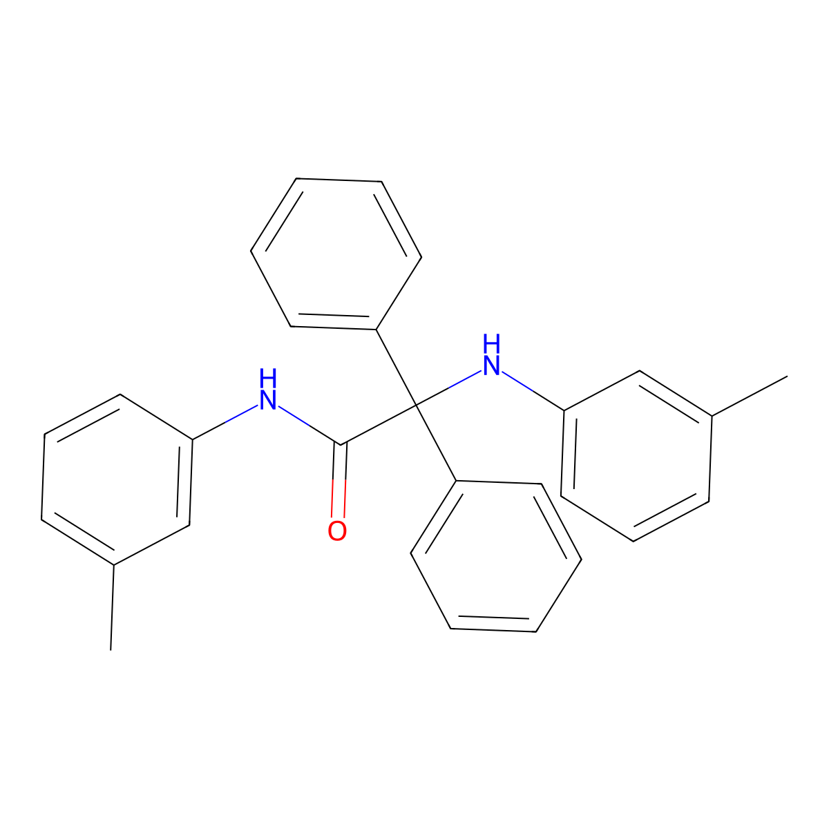 N-(3-methylphenyl)-2,2-diphenyl-2-(3-toluidino)acetamide molecular structure, CAS 296265-61-7