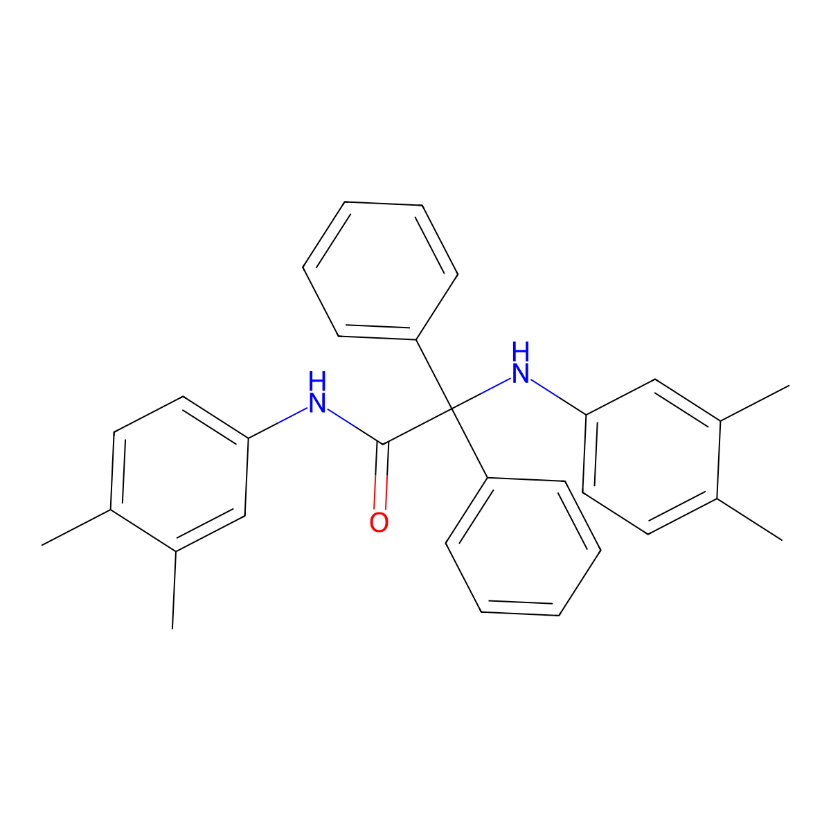 2-(3,4-dimethylanilino)-N-(3,4-dimethylphenyl)-2,2-diphenylacetamide molecular structure, CAS 296265-64-0