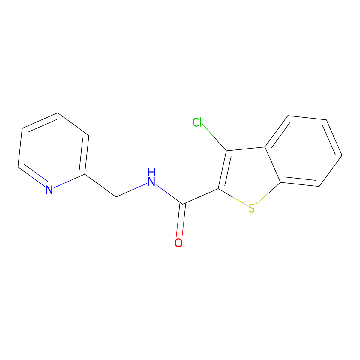 3-chloro-N-(pyridin-2-ylmethyl)-1-benzothiophene-2-carboxamide molecular structure, CAS 296265-65-1