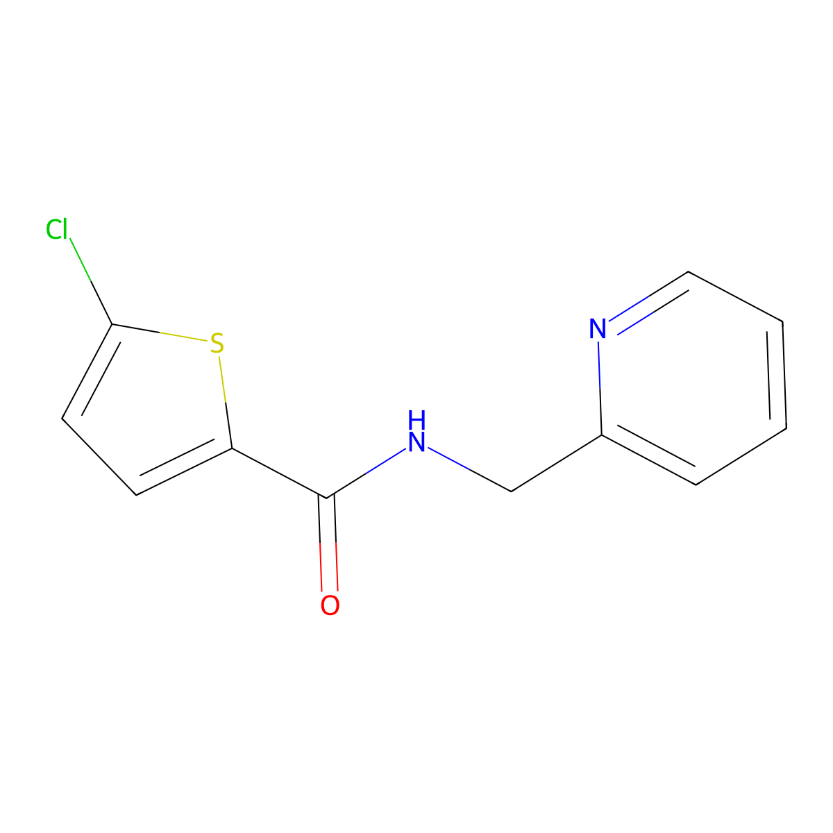 5-chloro-N-(pyridin-2-ylmethyl)thiophene-2-carboxamide molecular structure, CAS 296265-67-3