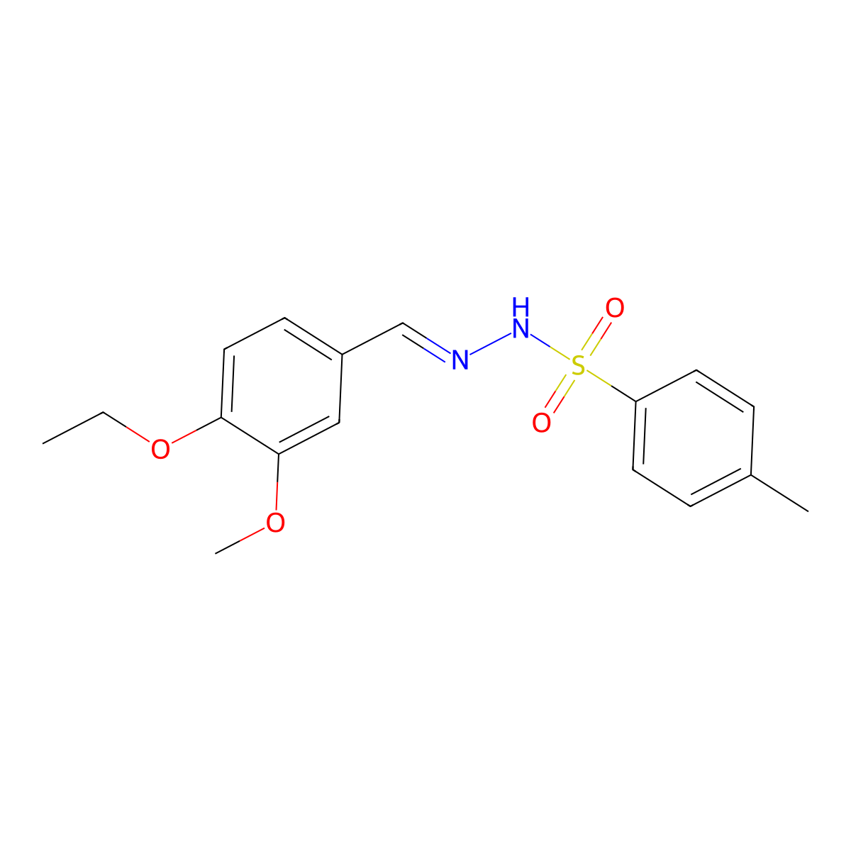 N'-(4-ethoxy-3-methoxybenzylidene)-4-methylbenzenesulfonohydrazide molecular structure, CAS 296265-68-4