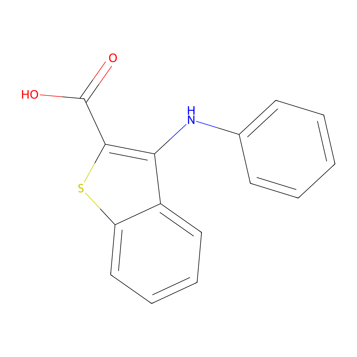 3-Anilino-1-benzothiophene-2-carboxylic acid molecular structure, CAS 296265-72-0