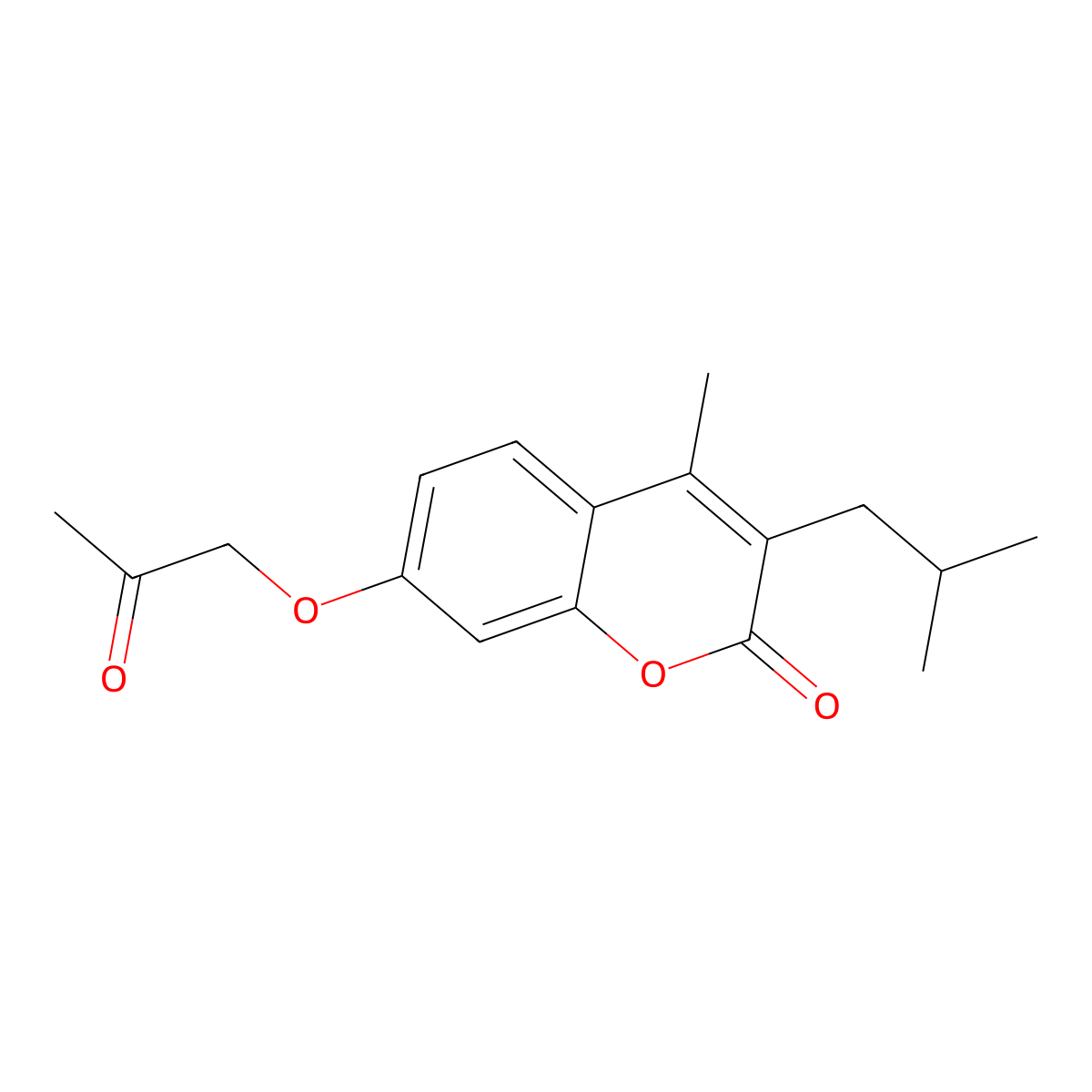 3-isobutyl-4-methyl-7-(2-oxopropoxy)-2H-chromen-2-one molecular structure, CAS 296265-82-2