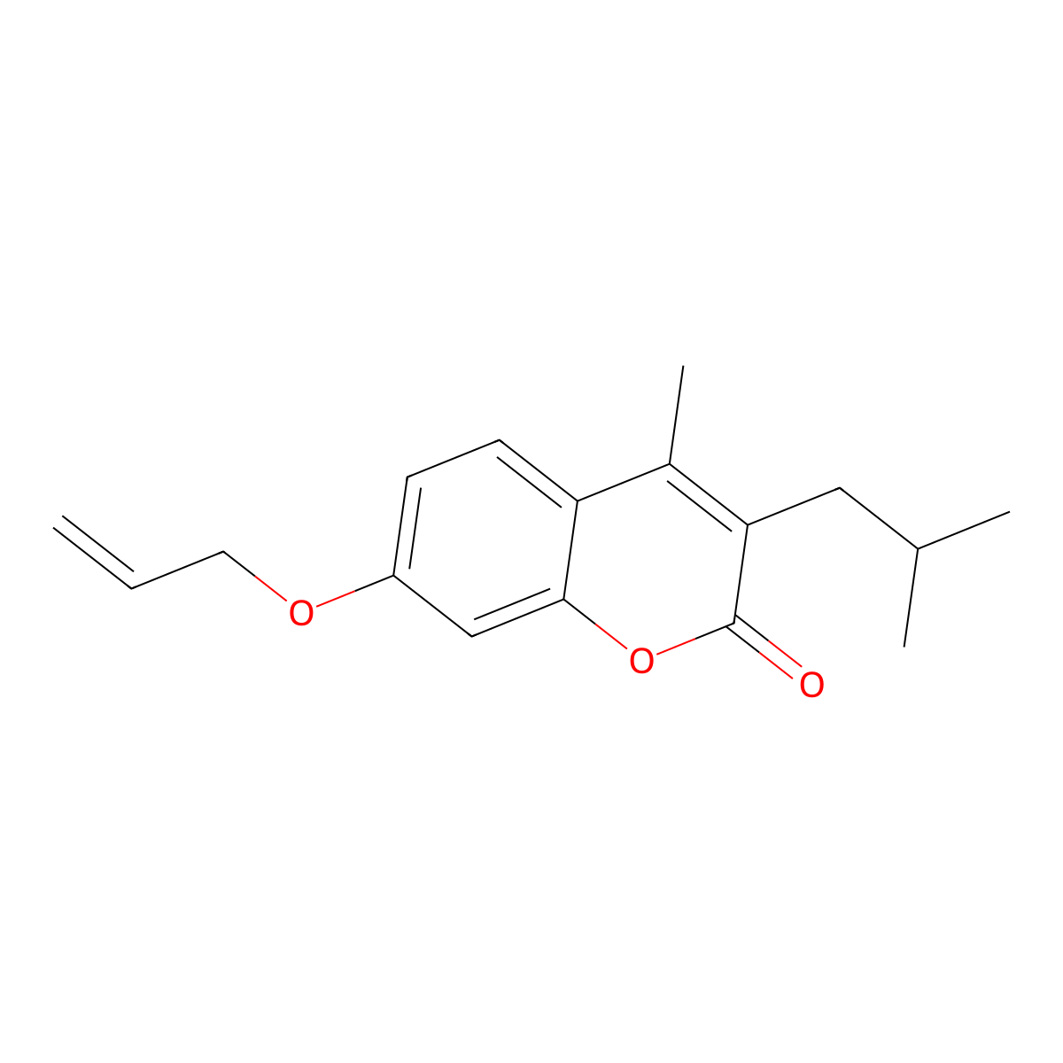 4-Methyl-3-(2-methylpropyl)-7-prop-2-enoxychromen-2-one molecular structure, CAS 296265-85-5