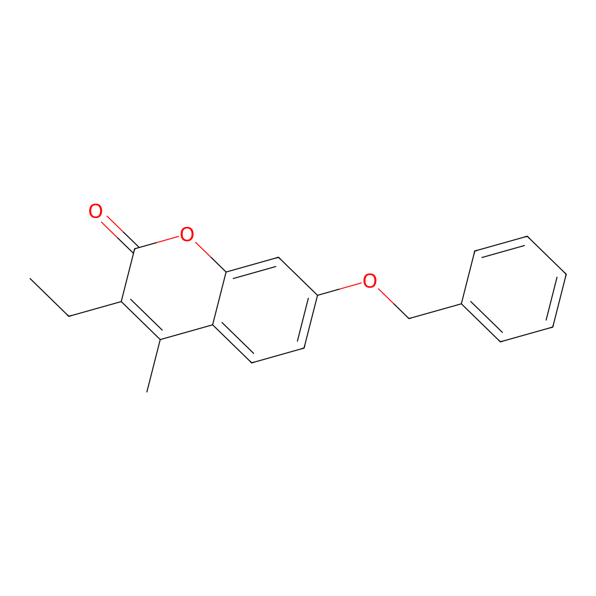 7-(benzyloxy)-3-ethyl-4-methyl-2H-chromen-2-one molecular structure, CAS 296265-91-3