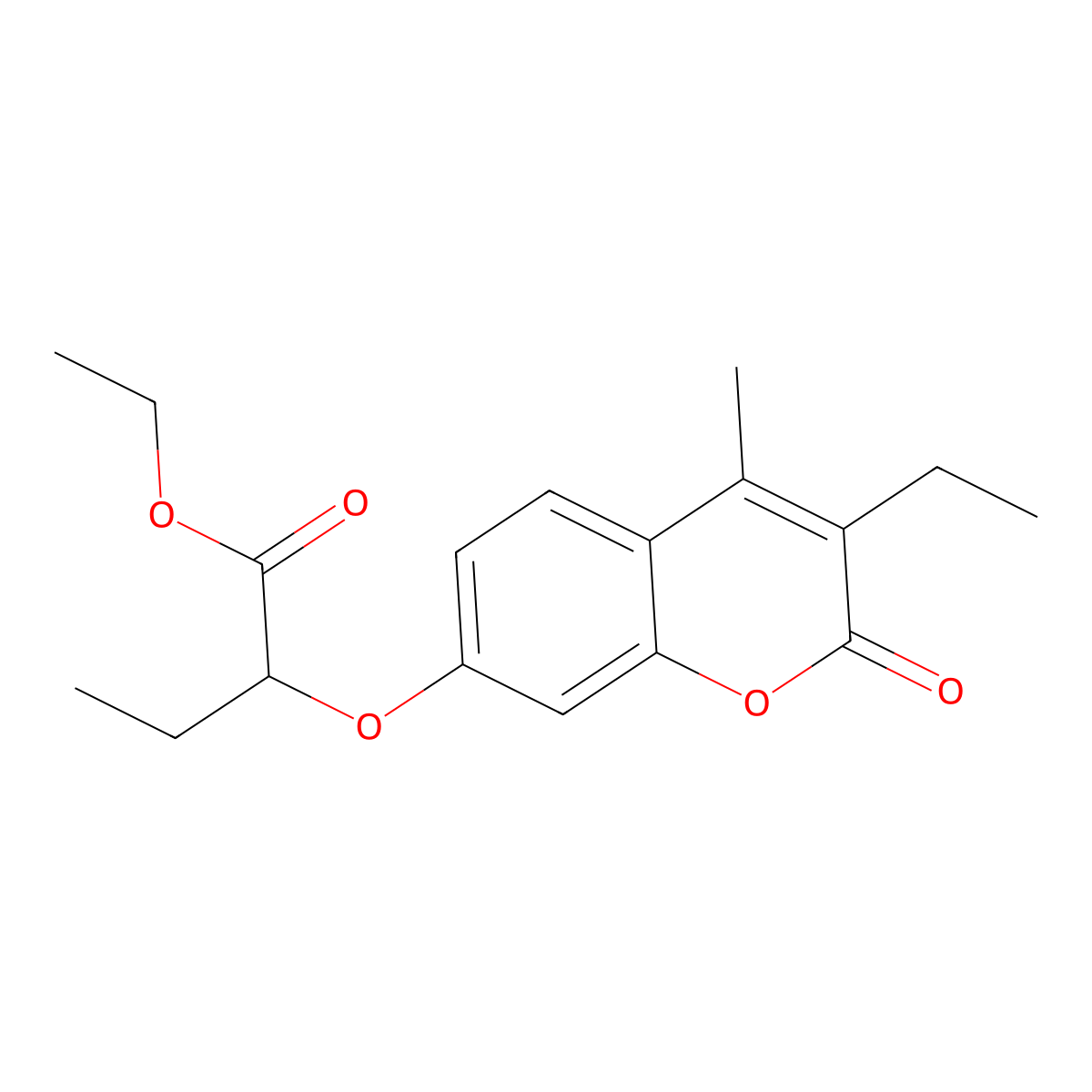 Ethyl 2-(3-ethyl-4-methyl-2-oxochromen-7-yl)oxybutanoate molecular structure, CAS 296265-93-5