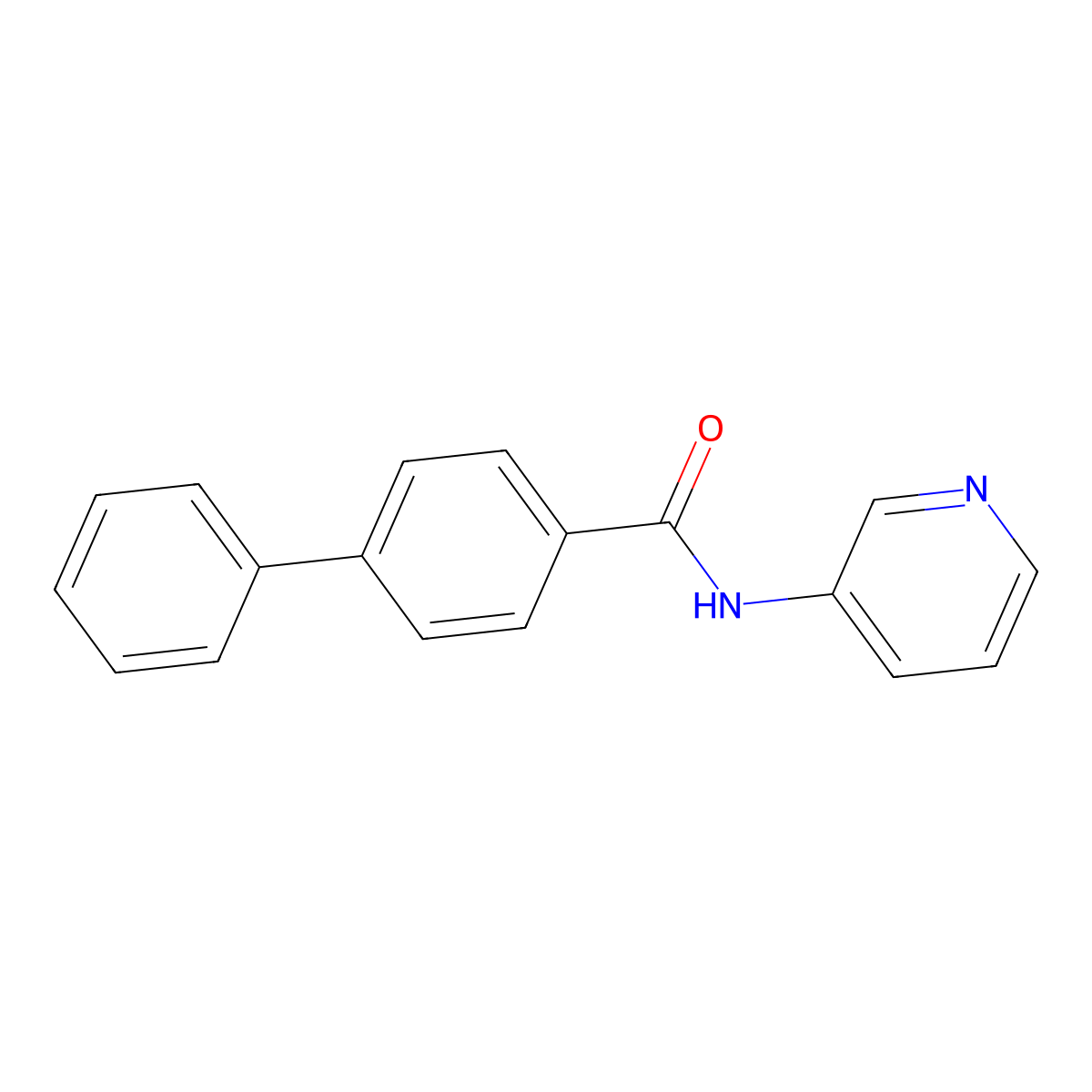 4-phenyl-N-pyridin-3-ylbenzamide molecular structure, CAS 296266-22-3