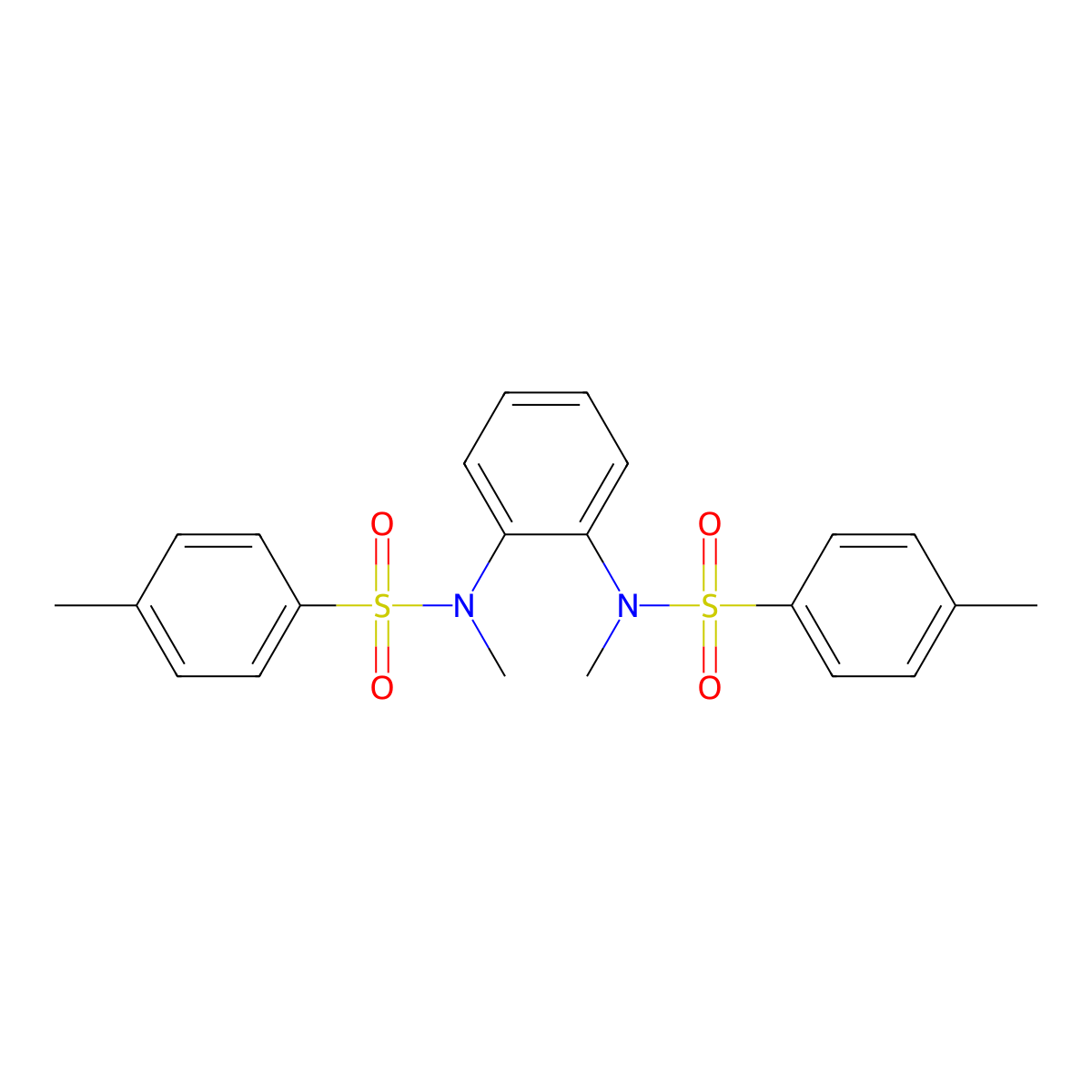 n,n'-1,2-Phenylenebis(n,4-dimethylbenzenesulfonamide) molecular structure, CAS 29627-62-1