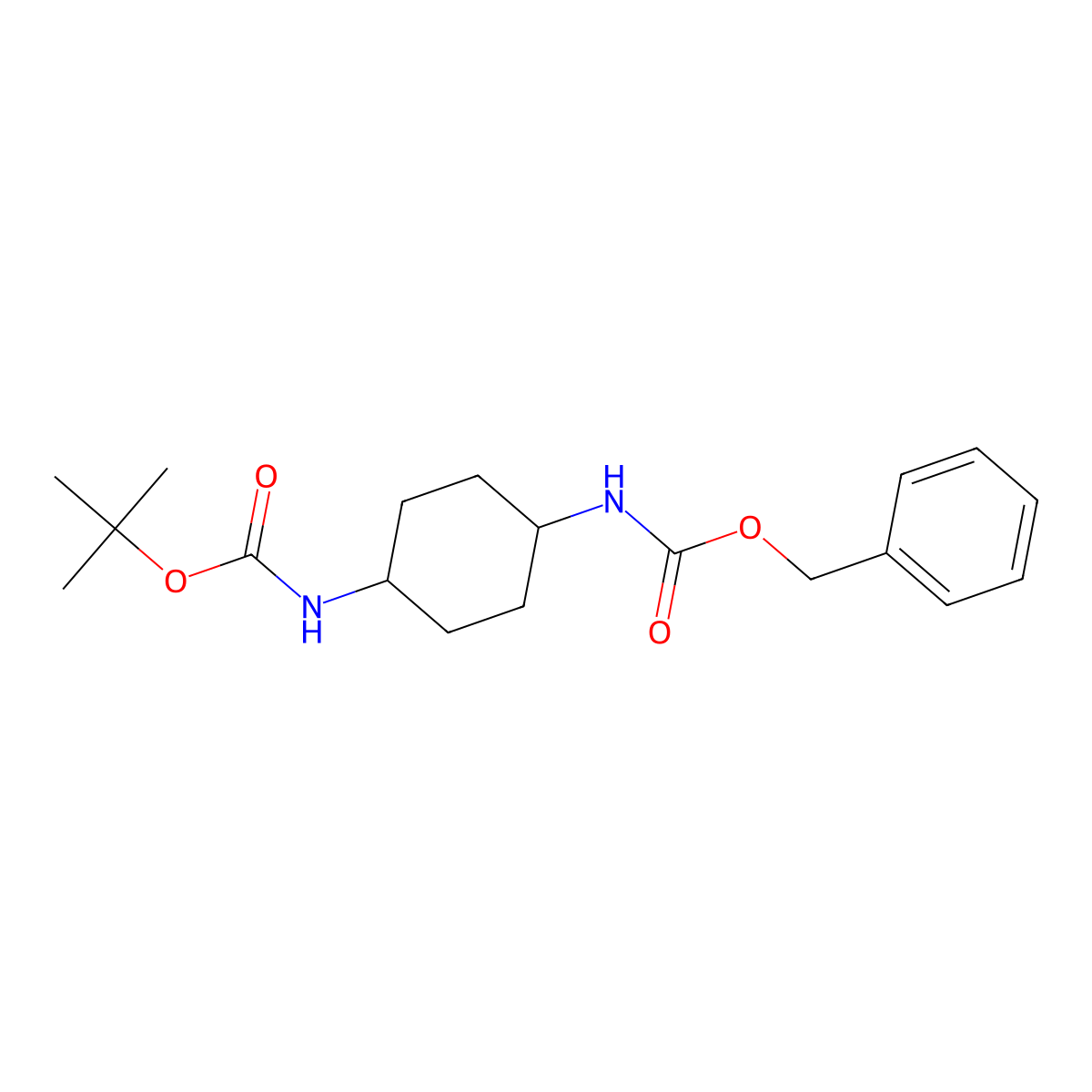 Benzyl tert-butyl trans-cyclohexane-1,4-diyldicarbamate molecular structure, CAS 296270-92-3