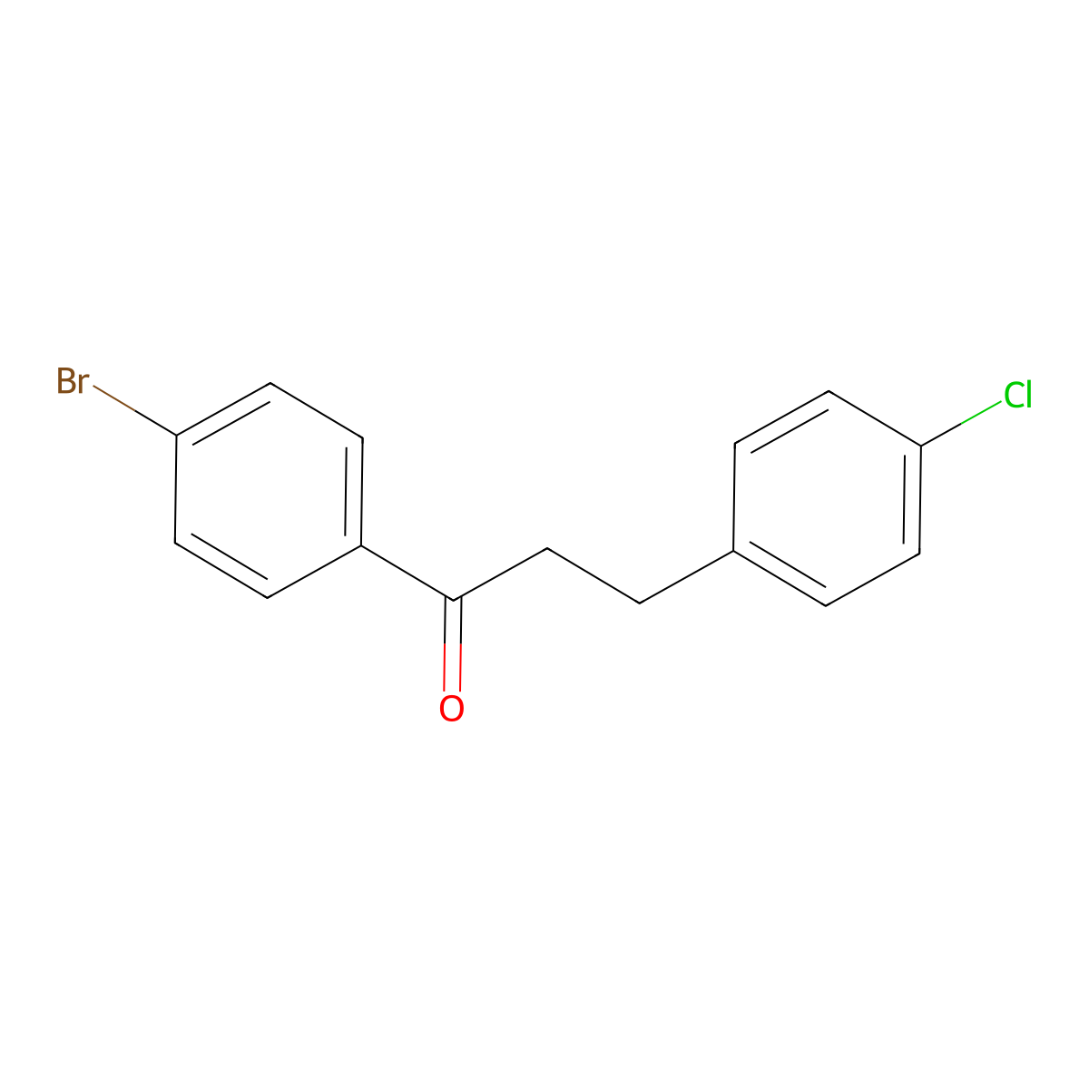 1-(4-Bromophenyl)-3-(4-chlorophenyl)propan-1-one molecular structure, CAS 296271-45-9