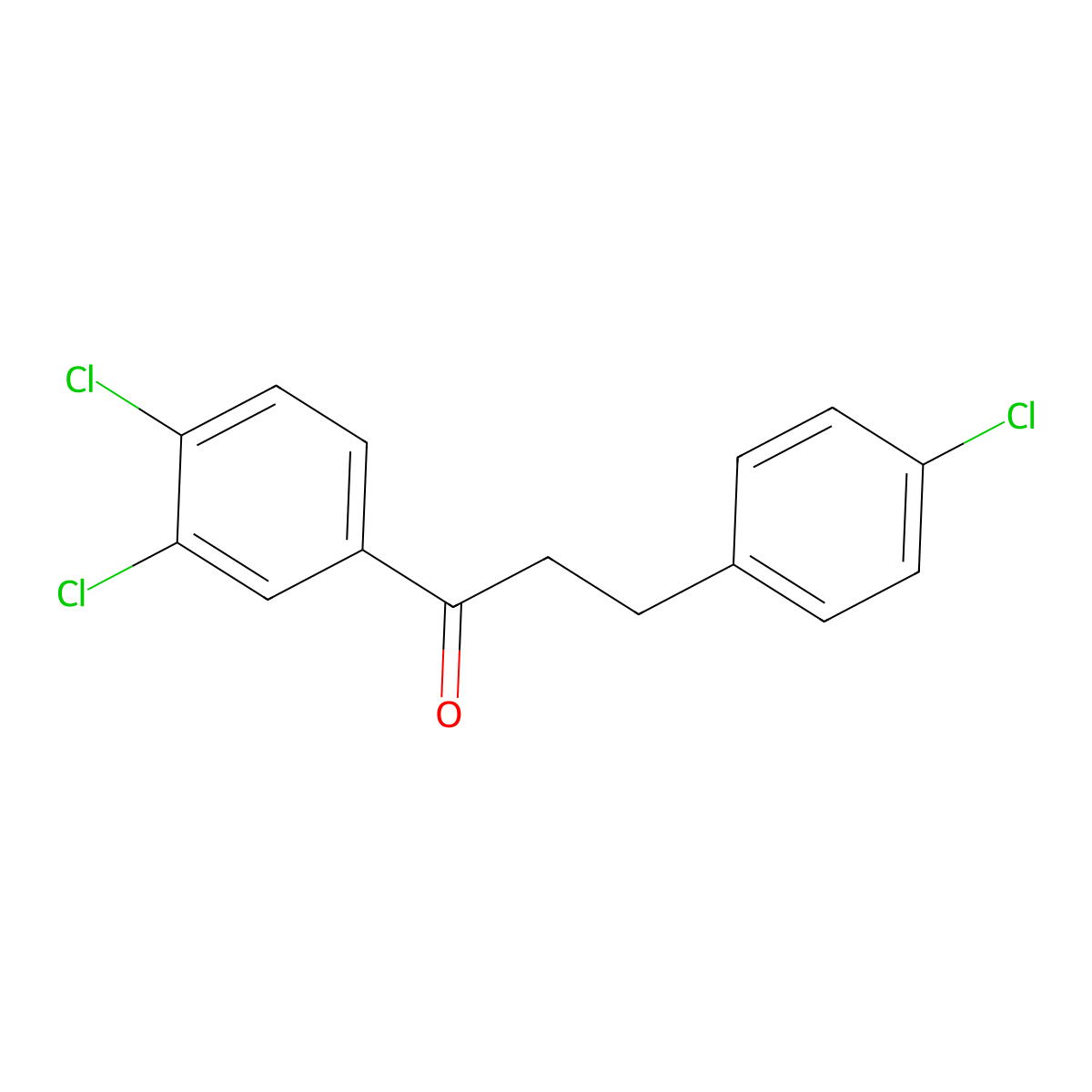 3-(4-Chlorophenyl)-1-(3,4-dichlorophenyl)propan-1-one molecular structure, CAS 296271-46-0
