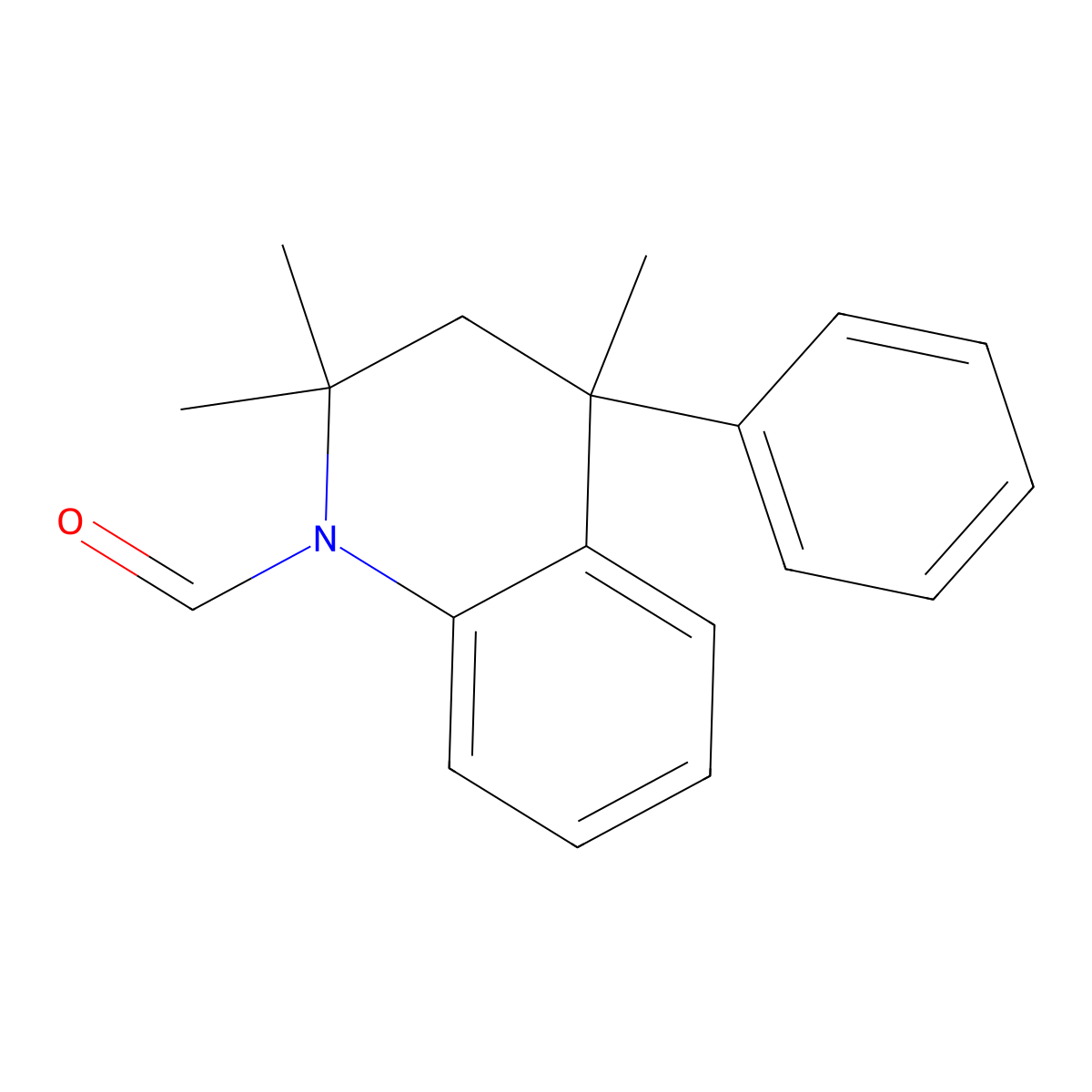 2,2,4-trimethyl-4-phenyl-3H-quinoline-1-carbaldehyde molecular structure, CAS 296271-89-1