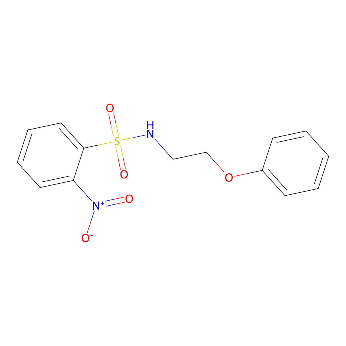 2-nitro-N-(2-phenoxyethyl)benzenesulfonamide molecular structure, CAS 296271-96-0