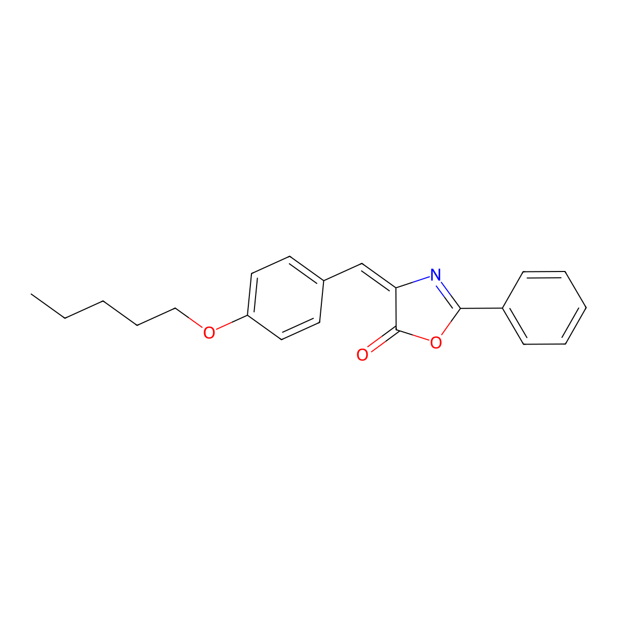 4-{[4-(Pentyloxy)phenyl]methylidene}-2-phenyl-1,3-oxazol-5(4H)-one molecular structure, CAS 296272-09-8