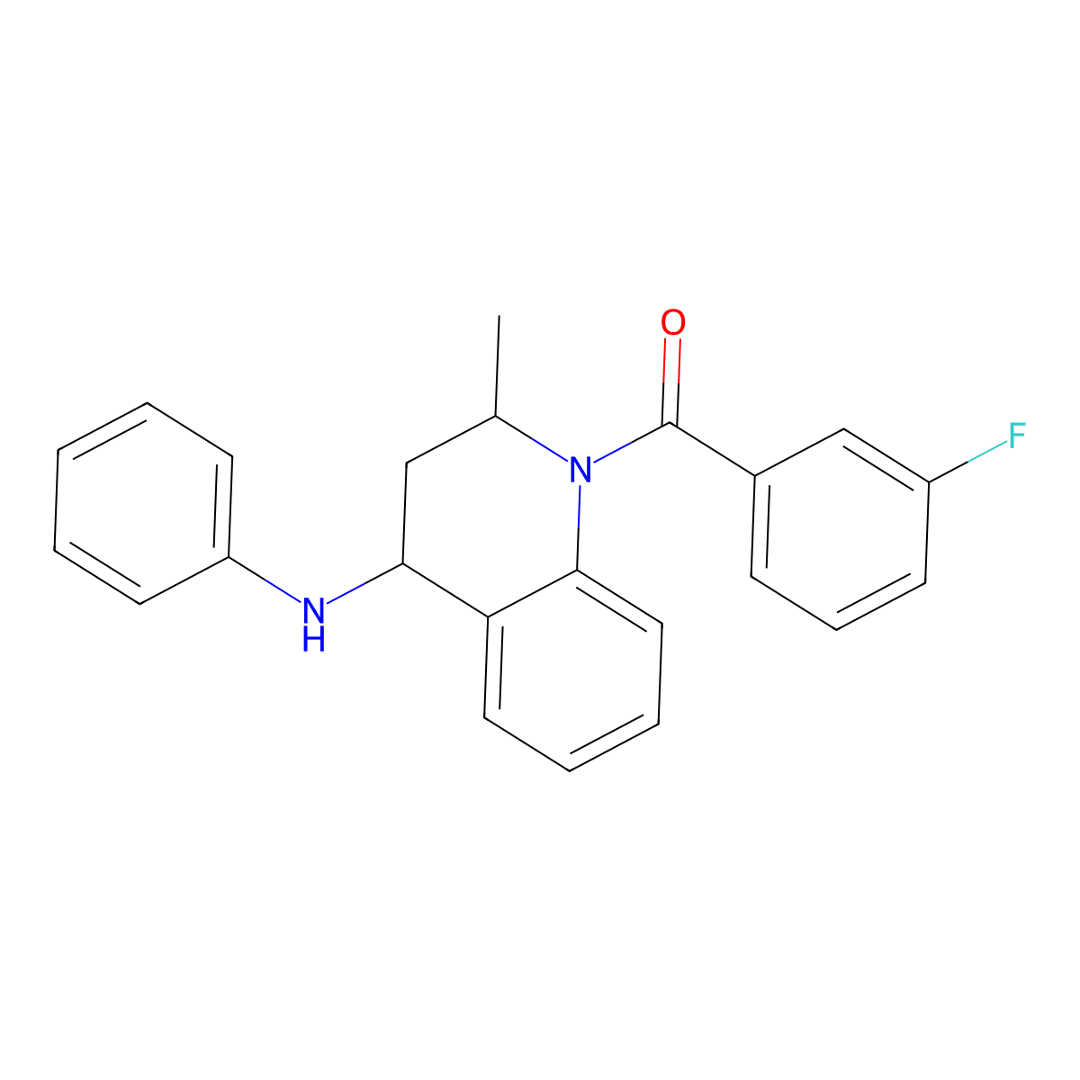 (4-anilino-2-methyl-3,4-dihydro-2H-quinolin-1-yl)-(3-fluorophenyl)methanone molecular structure, CAS 296272-59-8