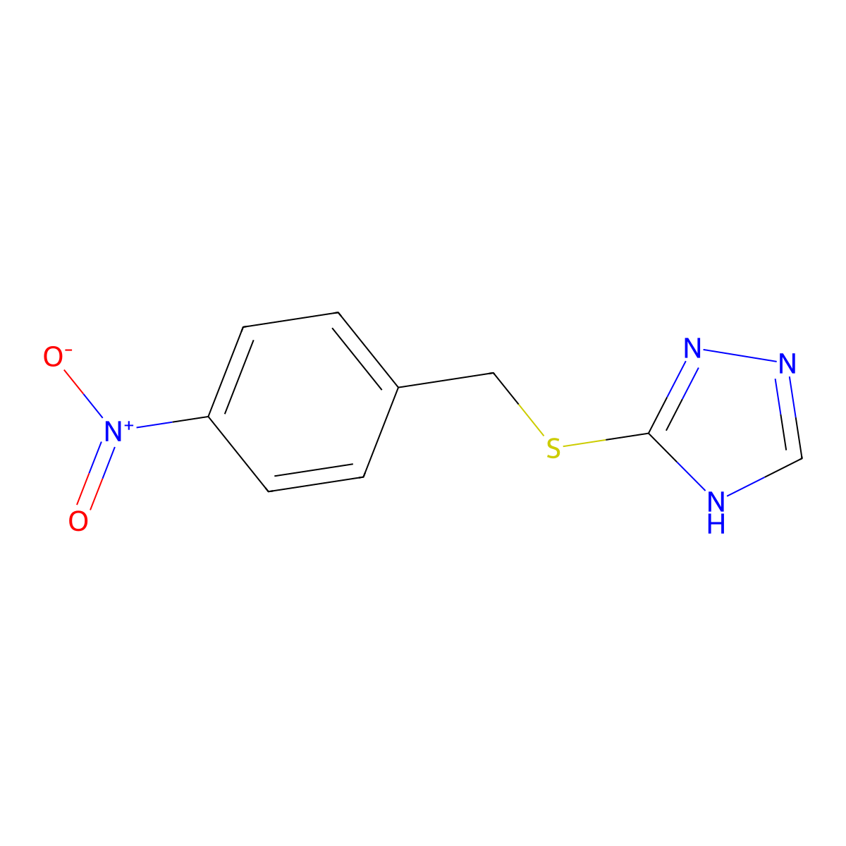 3-[(4-Nitrobenzyl)sulfanyl]-4H-1,2,4-triazole molecular structure, CAS 296272-93-0