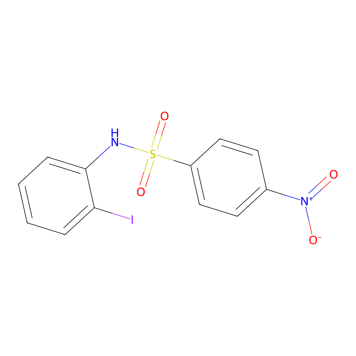 N-(2-iodophenyl)-4-nitrobenzenesulfonamide molecular structure, CAS 296273-08-0