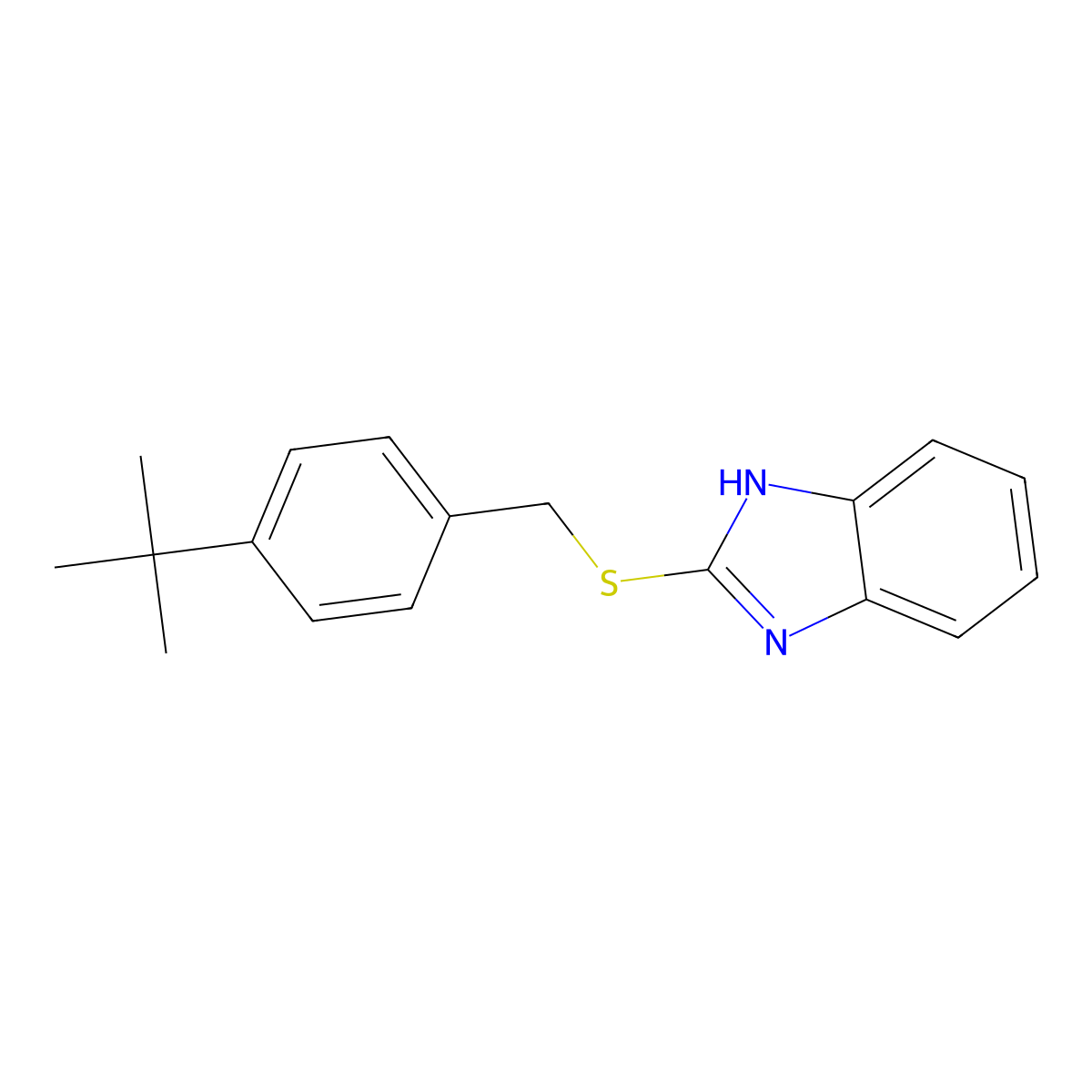 2-[(4-tert-butylphenyl)methylsulfanyl]-1H-benzimidazole molecular structure, CAS 296273-22-8