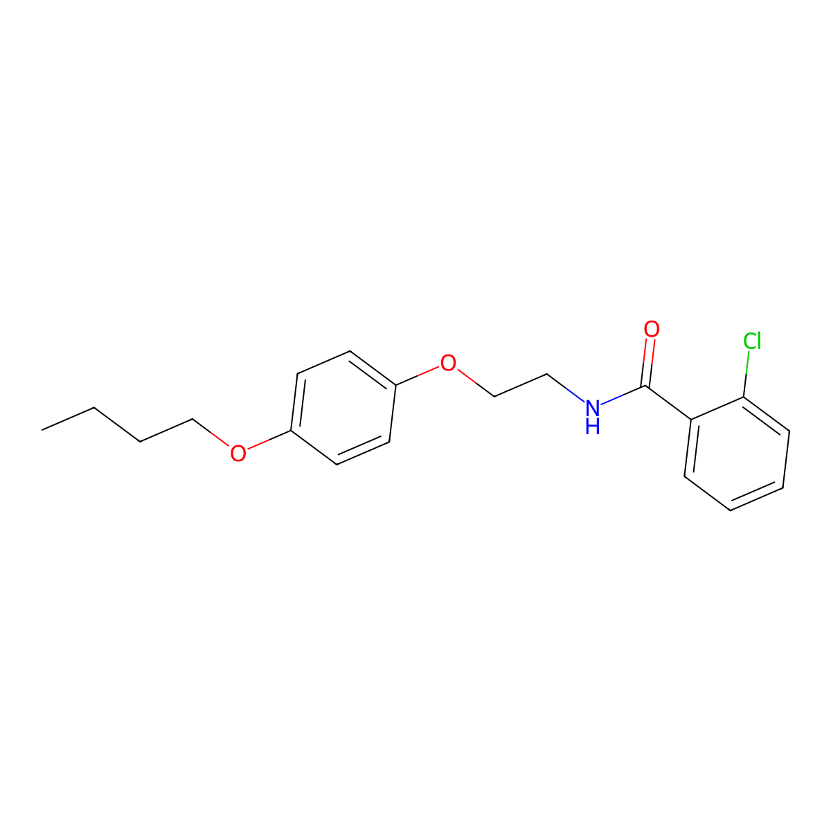 N-[2-(4-butoxyphenoxy)ethyl]-2-chlorobenzamide molecular structure, CAS 296273-40-0