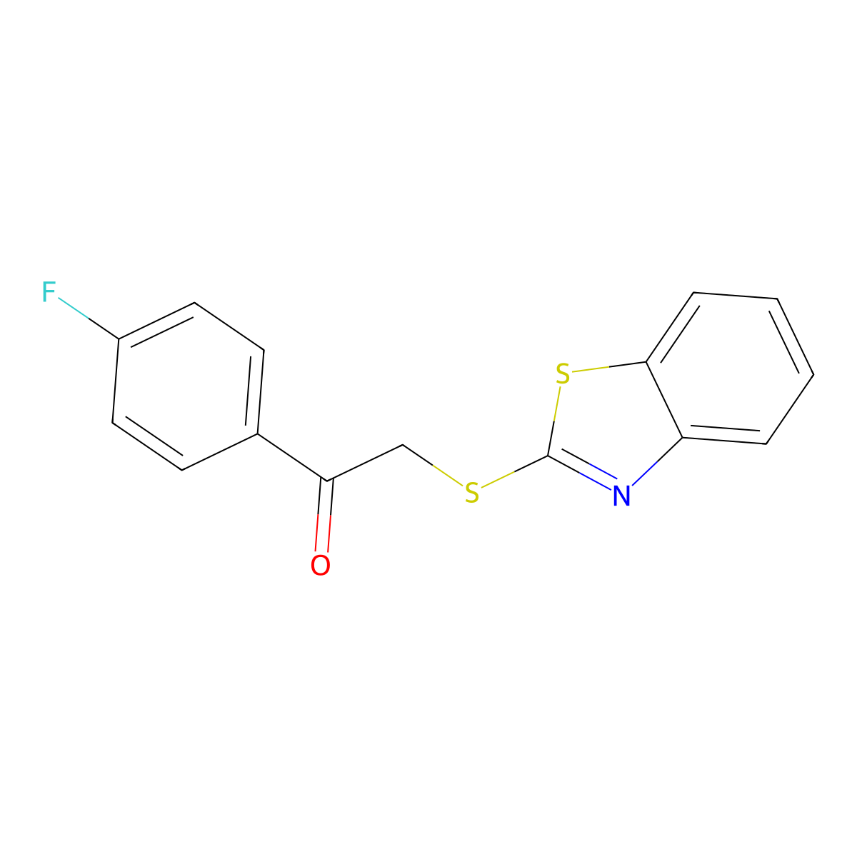 2-(1,3-Benzothiazol-2-ylsulfanyl)-1-(4-fluorophenyl)ethanone molecular structure, CAS 296273-44-4