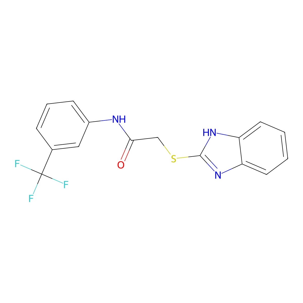 2-(1H-benzimidazol-2-ylsulfanyl)-N-[3-(trifluoromethyl)phenyl]acetamide molecular structure, CAS 296273-77-3