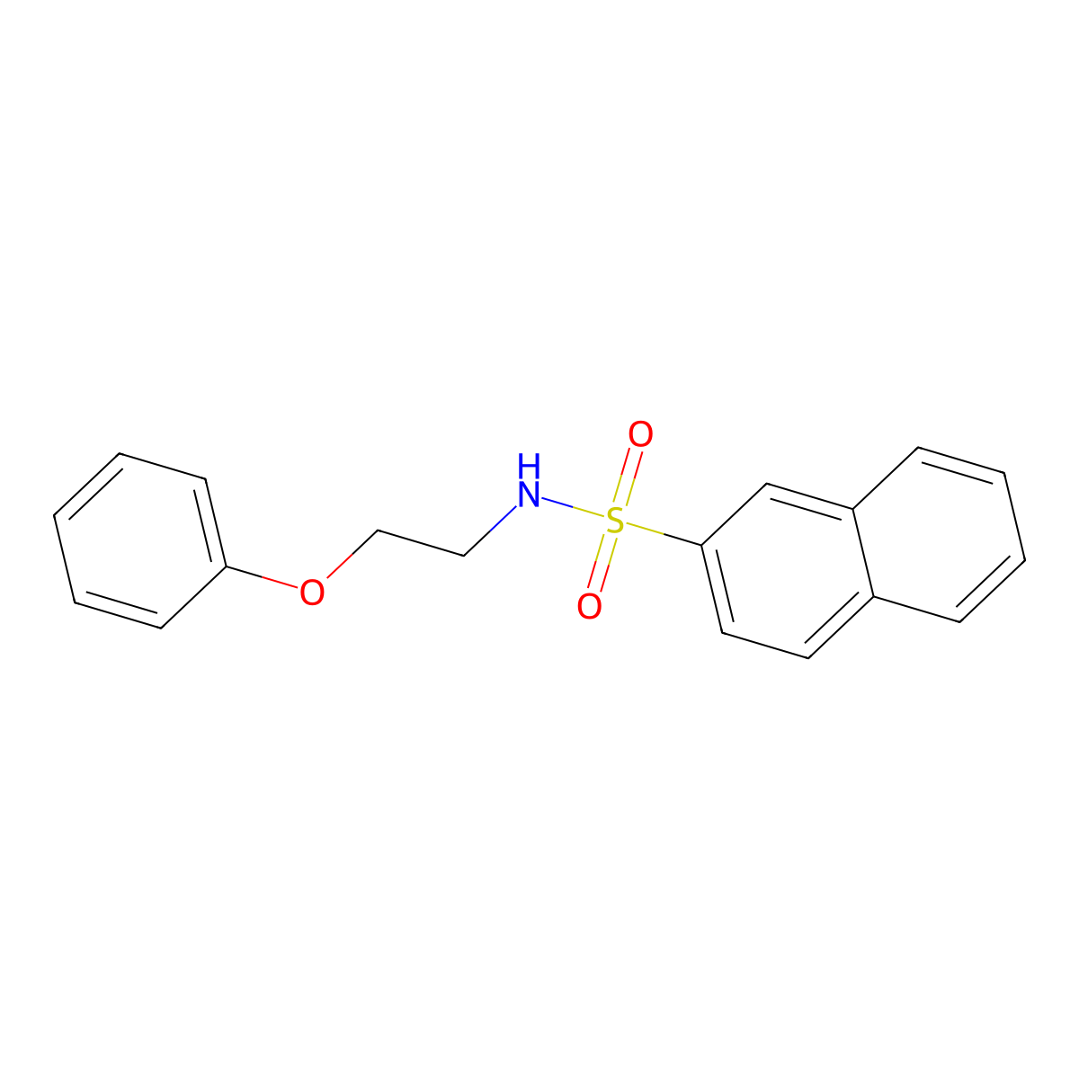 N-(2-phenoxyethyl)naphthalene-2-sulfonamide molecular structure, CAS 296273-89-7