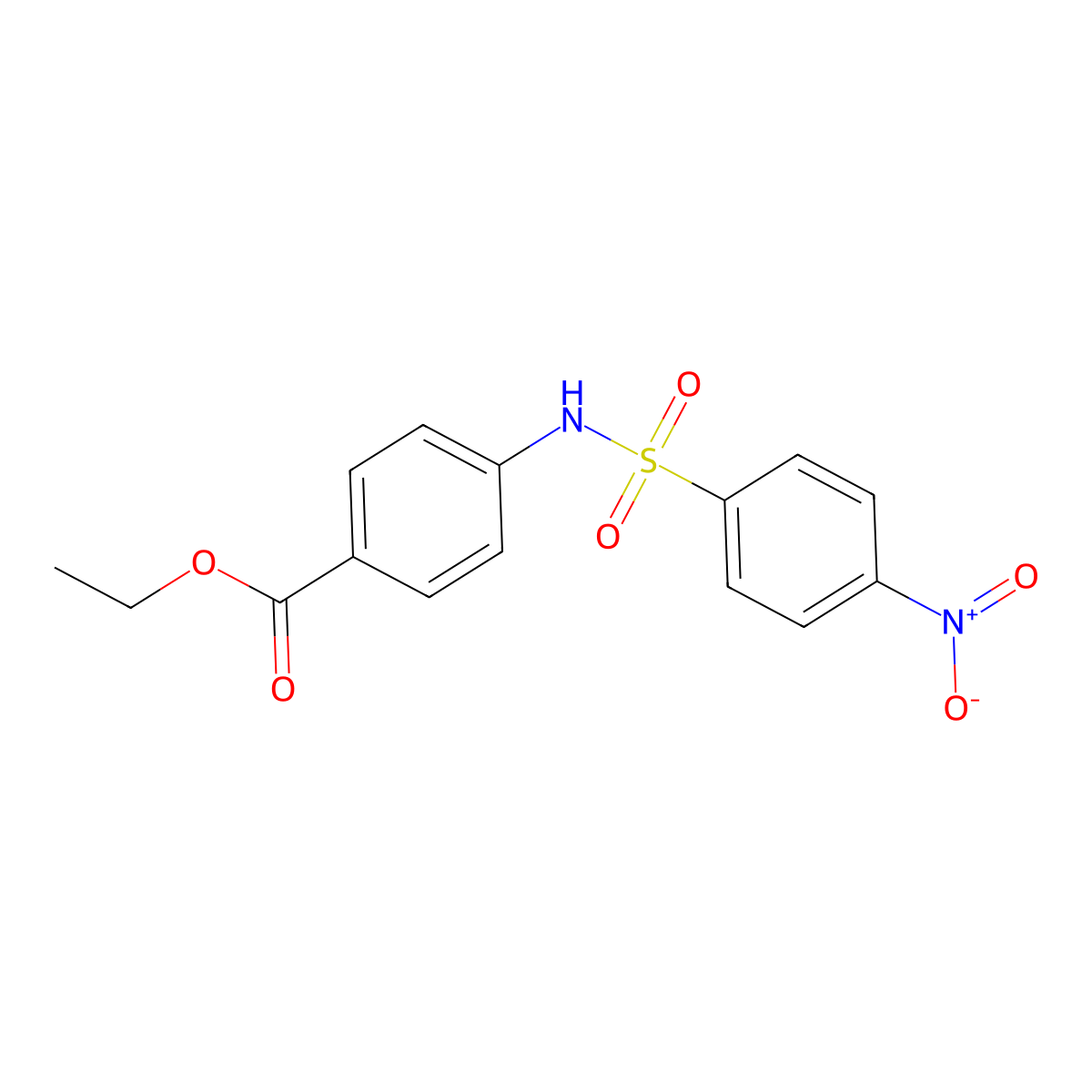 Ethyl 4-{[(4-nitrophenyl)sulfonyl]amino}benzoate molecular structure, CAS 296274-01-6