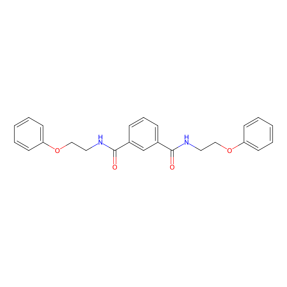 1-N,3-N-bis(2-phenoxyethyl)benzene-1,3-dicarboxamide molecular structure, CAS 296274-13-0