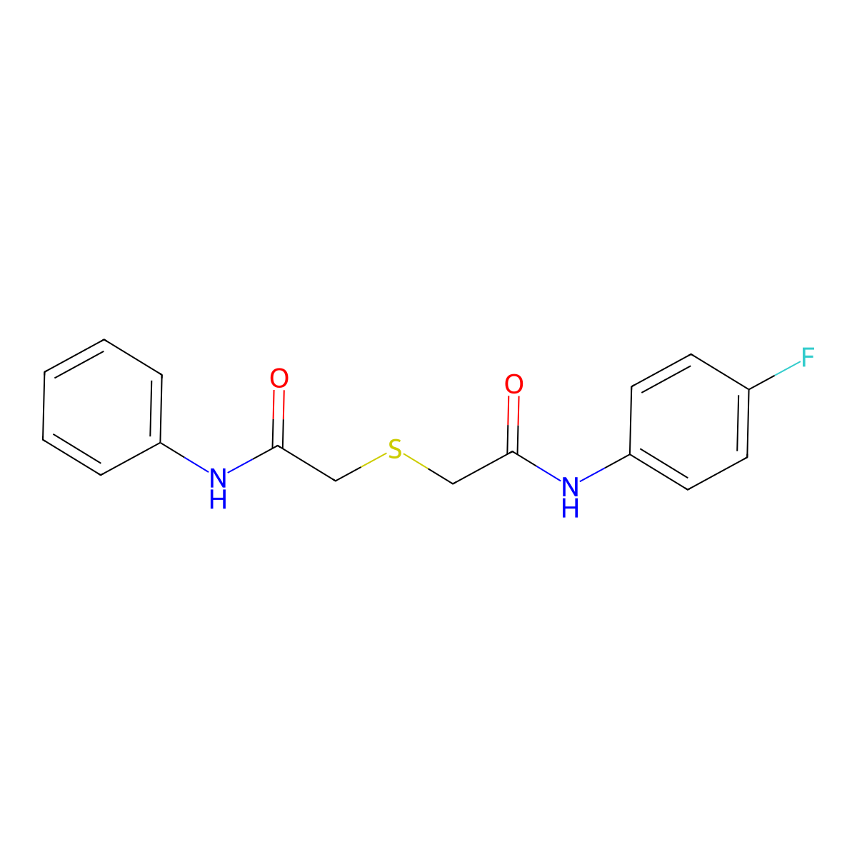 2-[2-(4-fluoroanilino)-2-oxoethyl]sulfanyl-N-phenylacetamide molecular structure, CAS 296274-31-2
