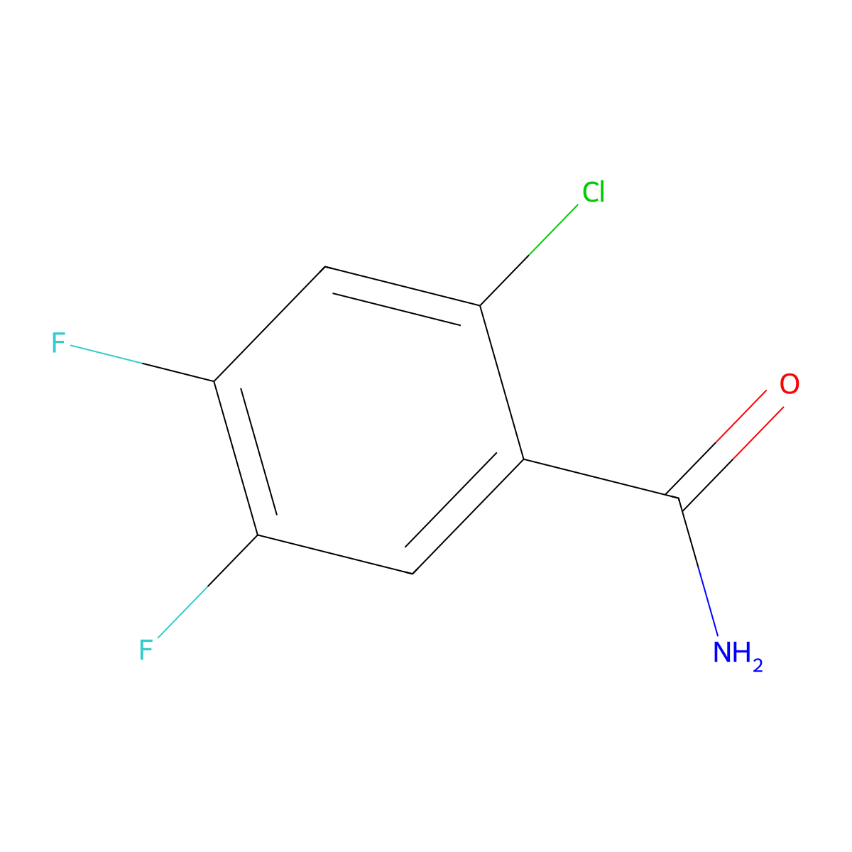 2-Chloro-4,5-difluorobenzamide molecular structure, CAS 296274-32-3