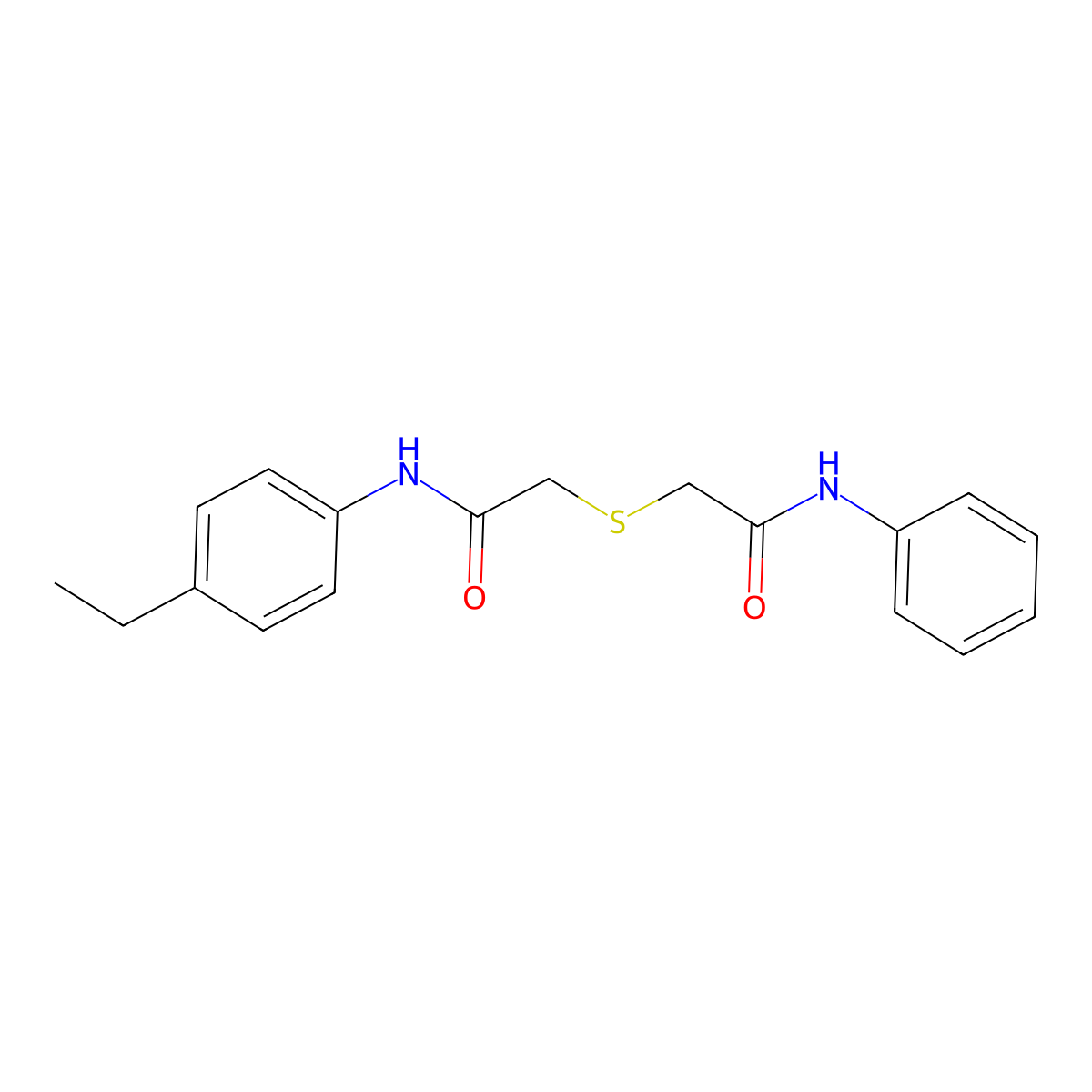 2-[2-(4-ethylanilino)-2-oxoethyl]sulfanyl-N-phenylacetamide molecular structure, CAS 296274-33-4