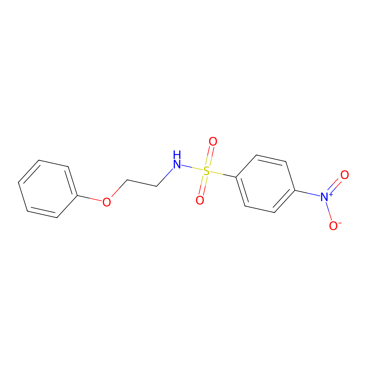 4-nitro-N-(2-phenoxyethyl)benzenesulfonamide molecular structure, CAS 296274-46-9