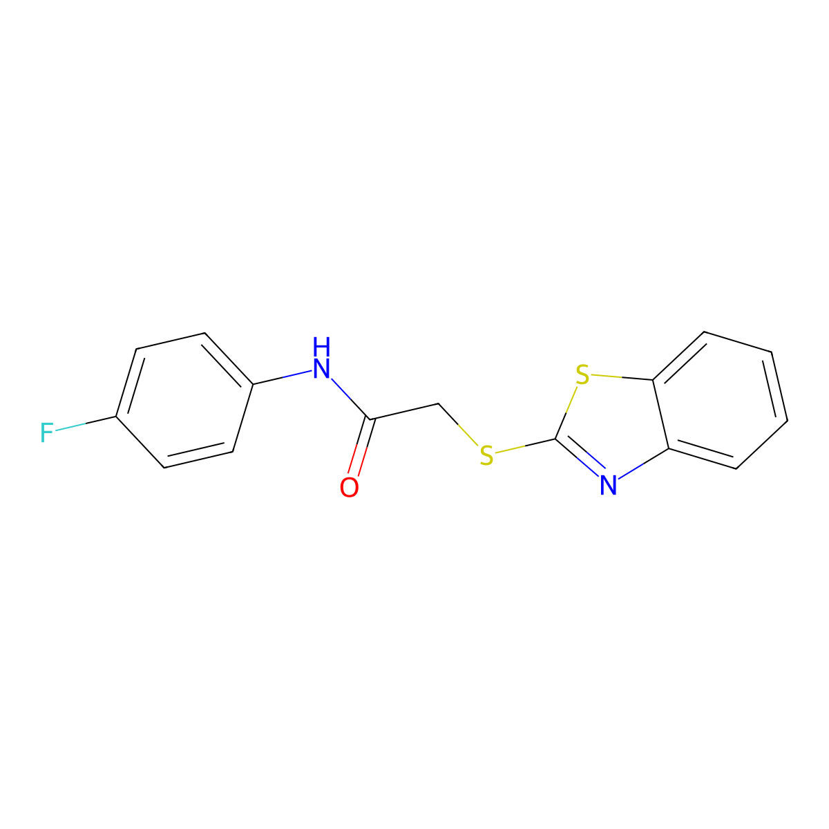 2-(1,3-benzothiazol-2-ylsulfanyl)-N-(4-fluorophenyl)acetamide molecular structure, CAS 296274-51-6